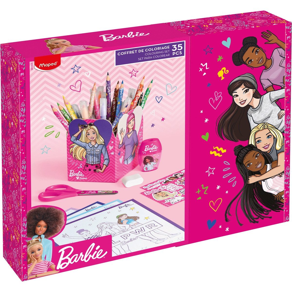 MAPED Schreibtischunterlage Maped Geschenk Box Mal-Zubehör BARBIE 35 Teile