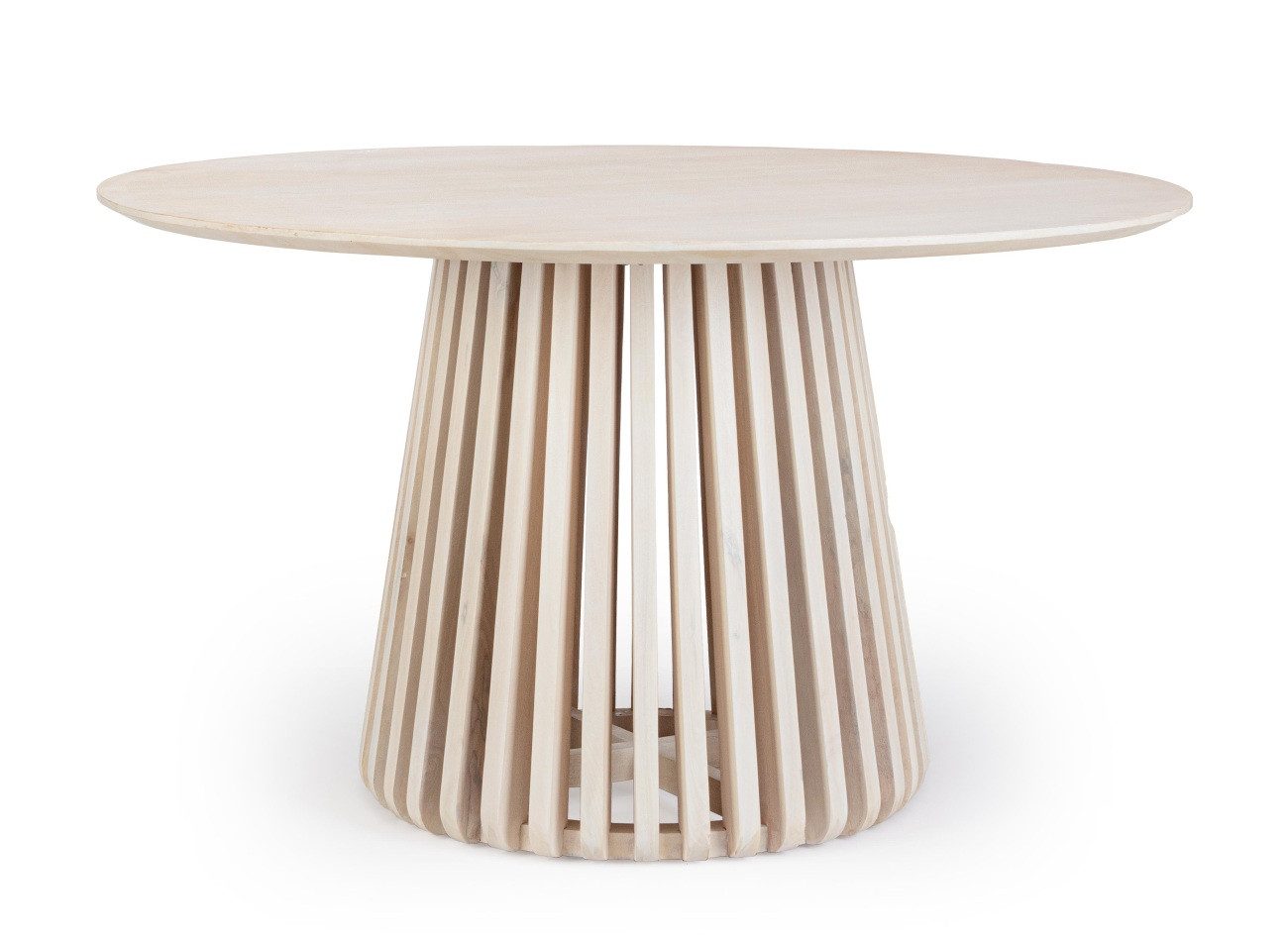 Bizzotto Esstisch Odion aus Mangoholz Ø 130 cm, Natur, Geeignet für 3-4 Personen