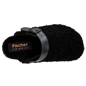 Fischer-Markenschuh Shetland Pantoffel aus Plüsch (Synthetik), Filzfutter, gepolstertes Fußbett