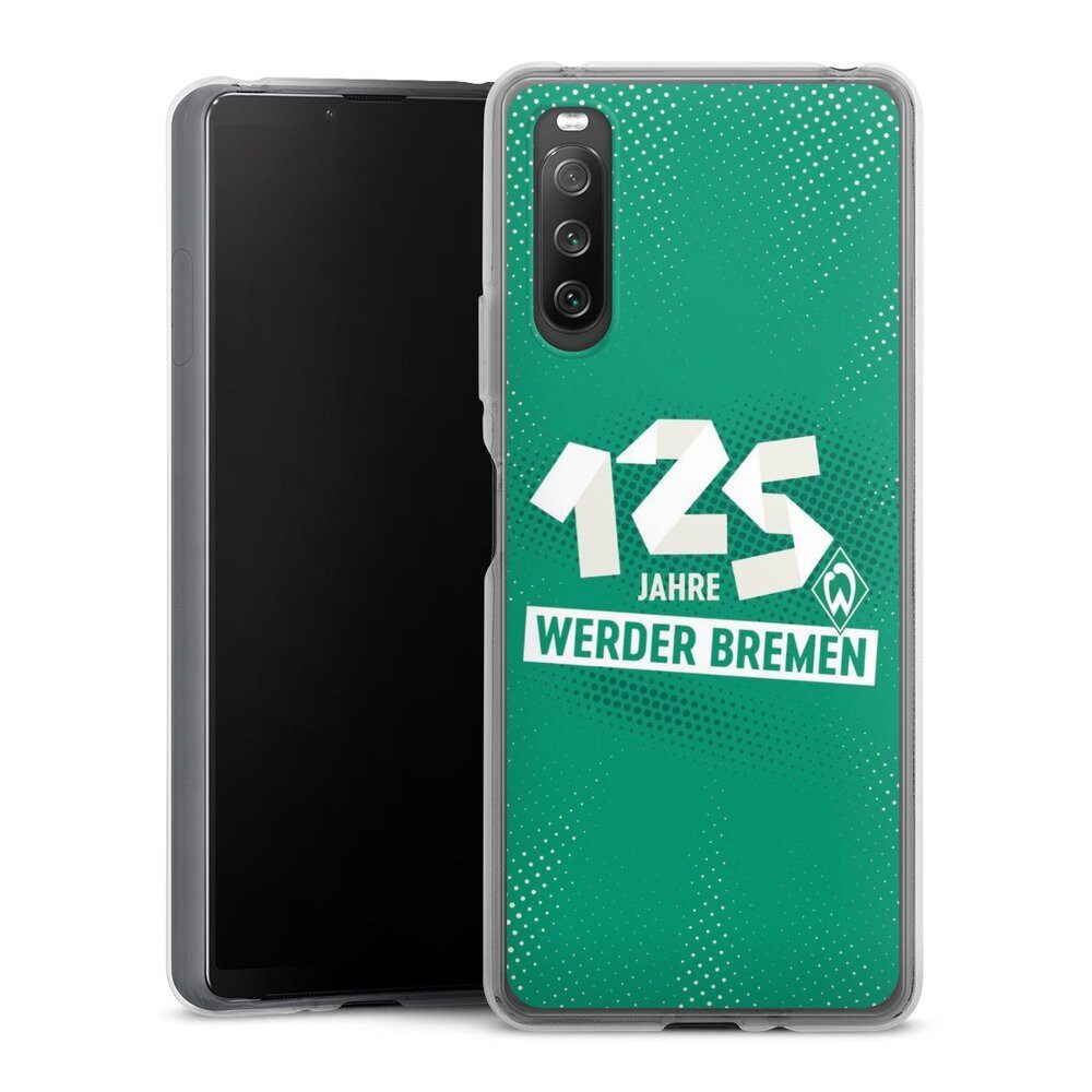 DeinDesign Handyhülle 125 Jahre Werder Bremen Offizielles Lizenzprodukt, Sony Xperia 10 IV Silikon Hülle Bumper Case Handy Schutzhülle