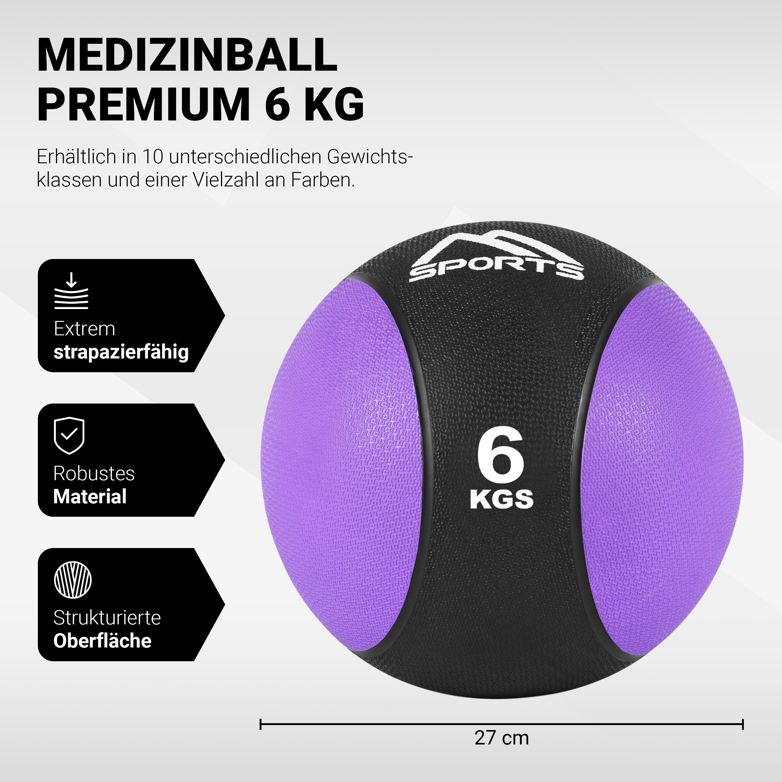 MSports® Medizinball Medizinball 1 – 10 kg – inkl. Übungsposter