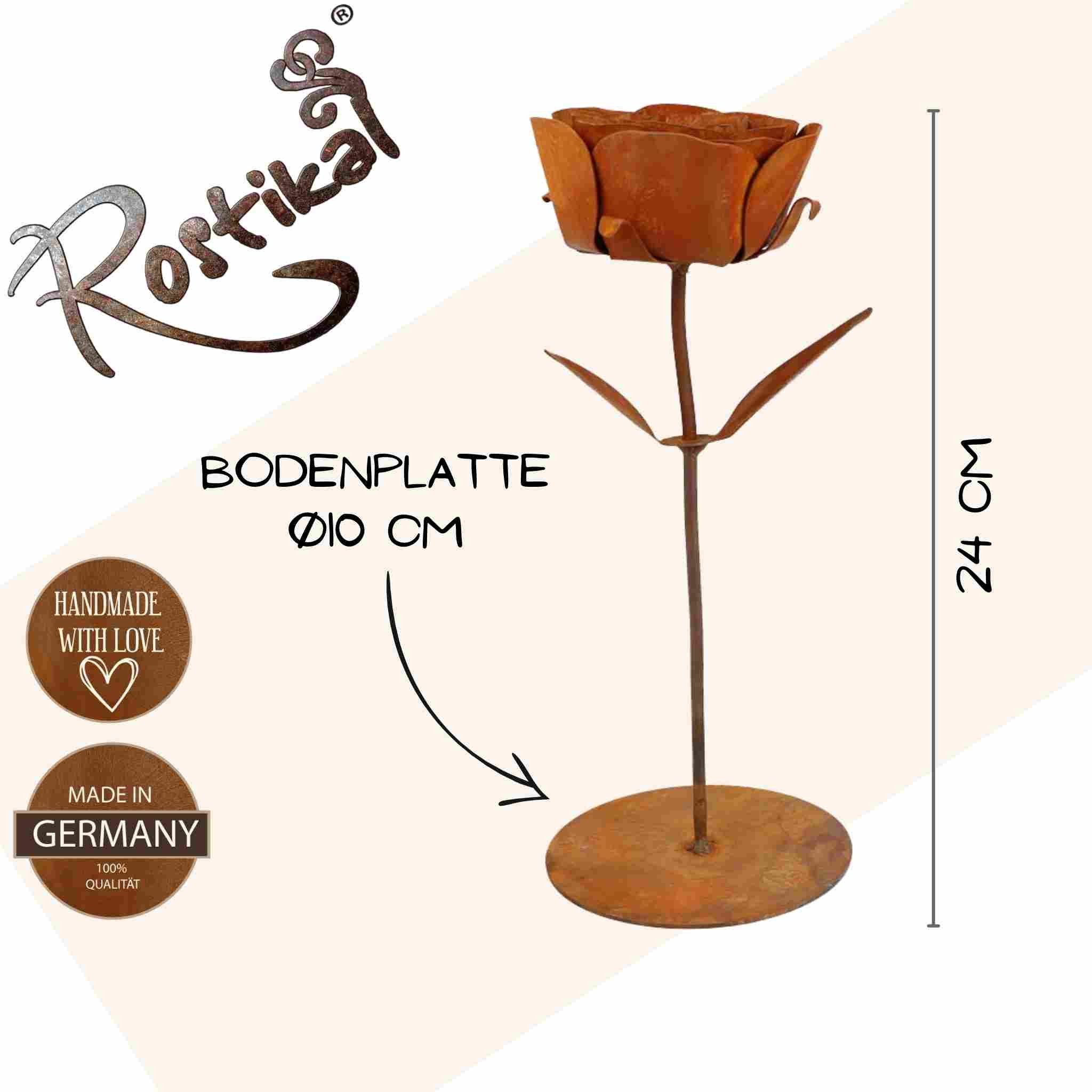 Rostikal Dekofigur Rost Metall Rose Garten günstig online kaufen