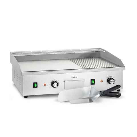 Klarstein Kontaktgrill Grillmeile 4400, 4400 W, Elektrogrill Plancha 2x2200W Grillplatte Edelstahl