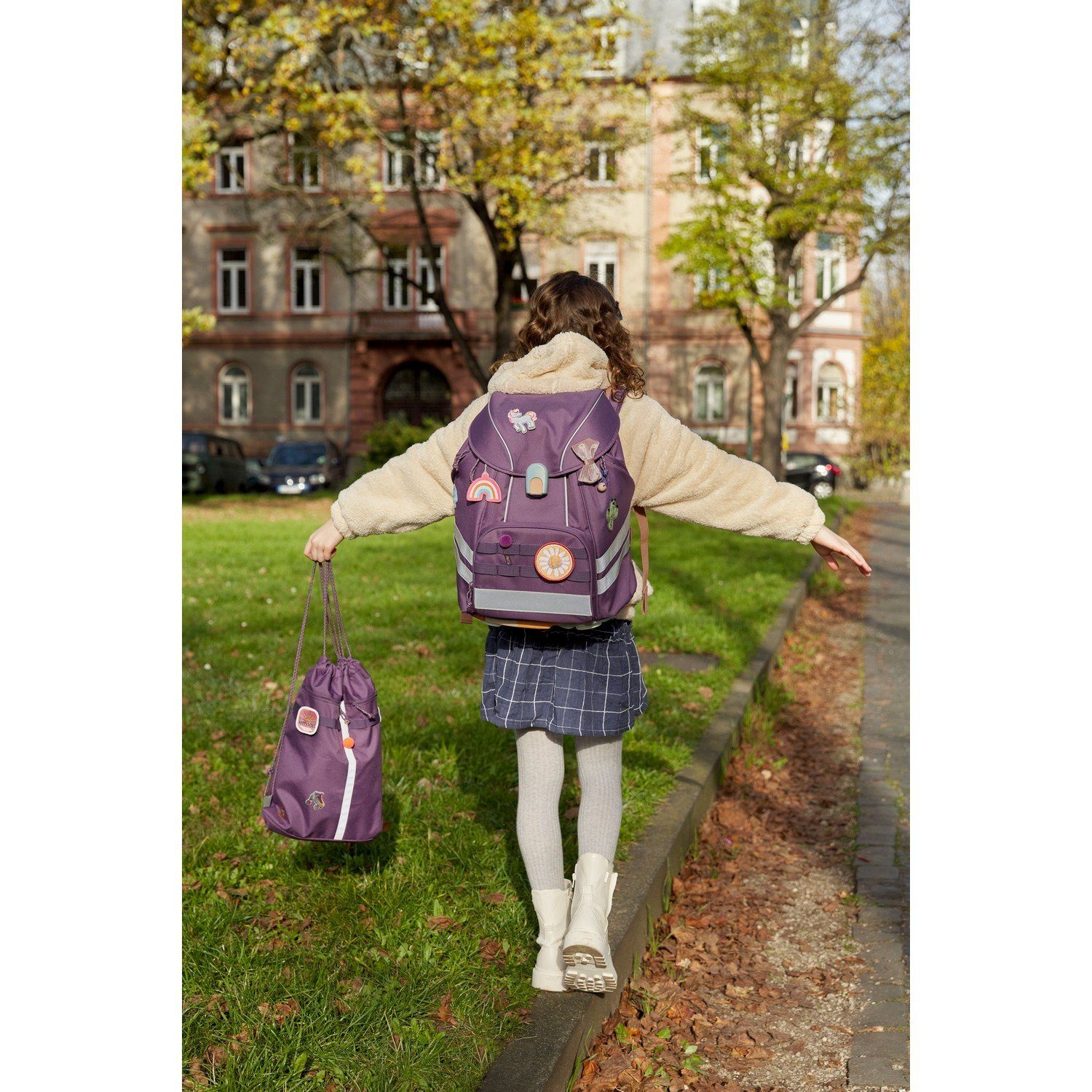 LÄSSIG Schulranzen Schulranzen Set 7-tlg. Flexy Unique purple