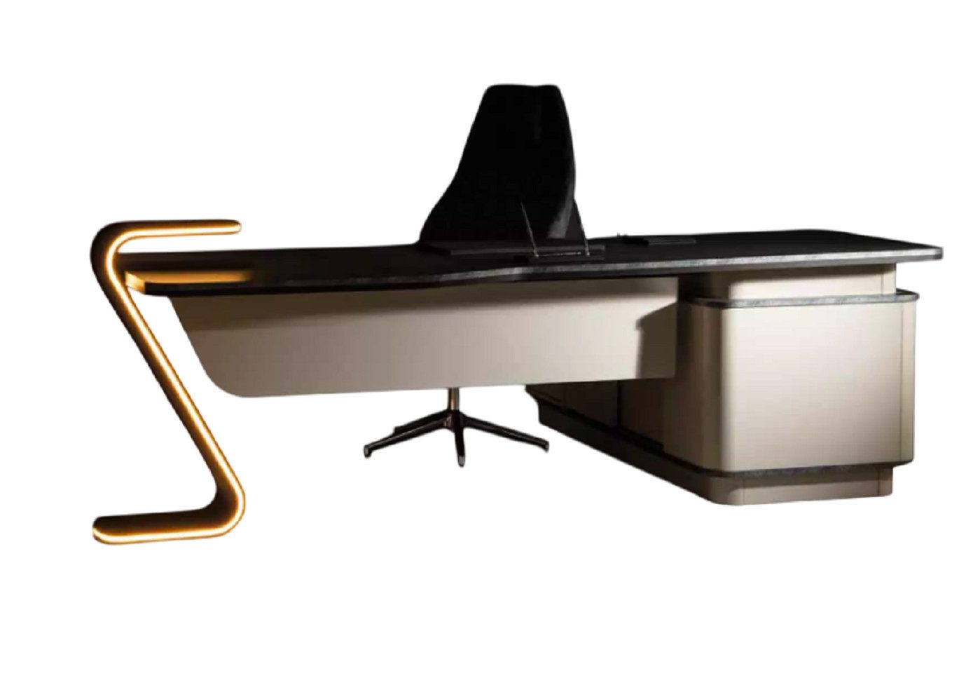 Xlmoebel Eckschreibtisch Eleganter Schreibtisch mit LED-Beleuchtung und modernem Design (Eckschreibtisch, 1-St., Eckschreibtisch), Hergestellt in Europa