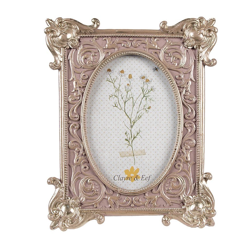 Clayre & Eef Bilderrahmen Dekorativer Bilderrahmen barock Pastell 10x15 metallicfarben