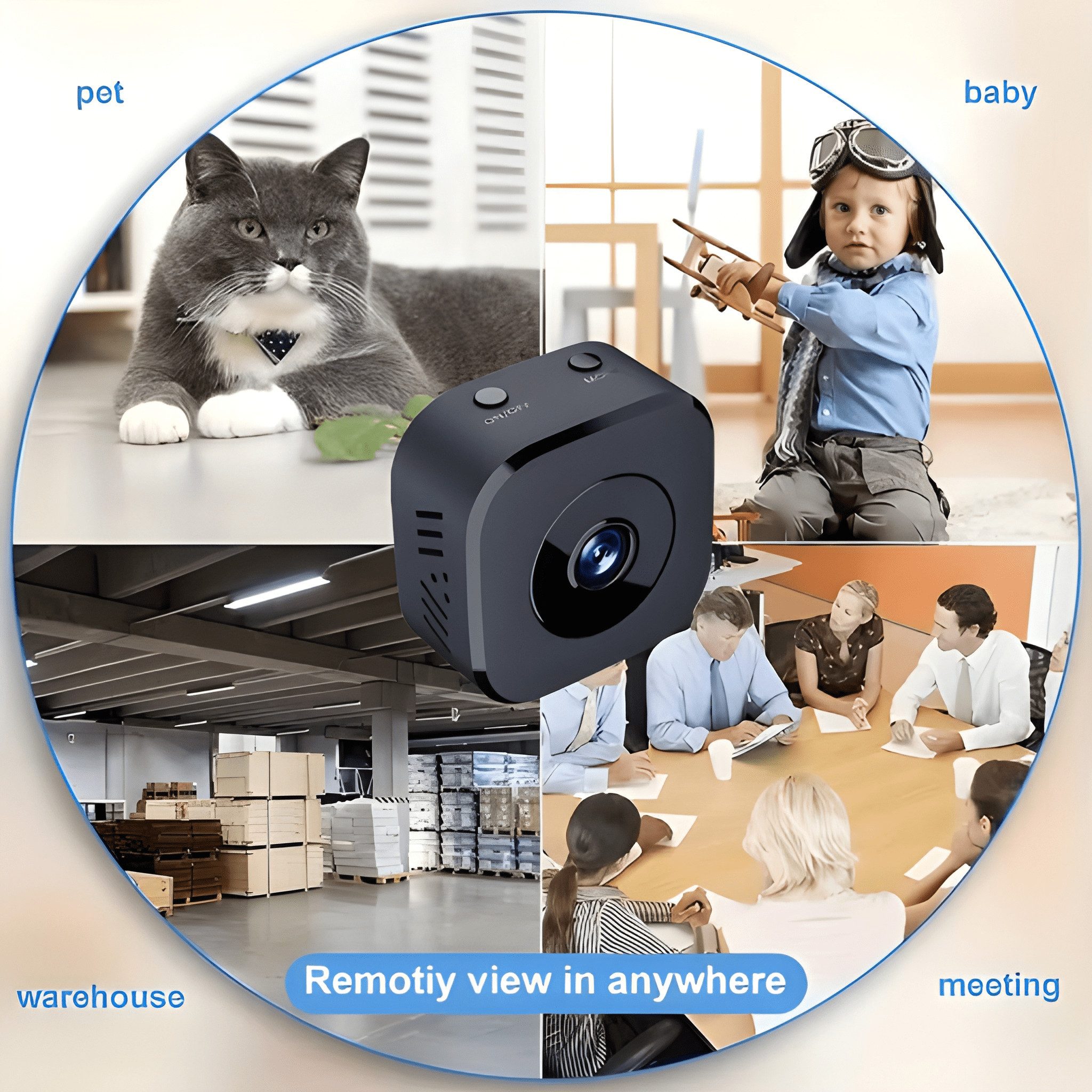Athlix Überwachungskamera Mini-Überwachungskamera 4K FullHD WiFi-Überwachung Bewegungserkennung (Innen, Infrarot, Nachtsicht, Wasserdicht, 2-Wege-Audio) – Bild 5 von 5