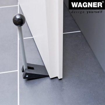 WAGNER design yourself Bodentürstopper Türkeil COMFORT - 105 x 49 x 240 mm, Feststellhebel aus Stahl, thermoplastischer Kautschuk, zum Unterschieben und Einklemmen, fixiert die Tür