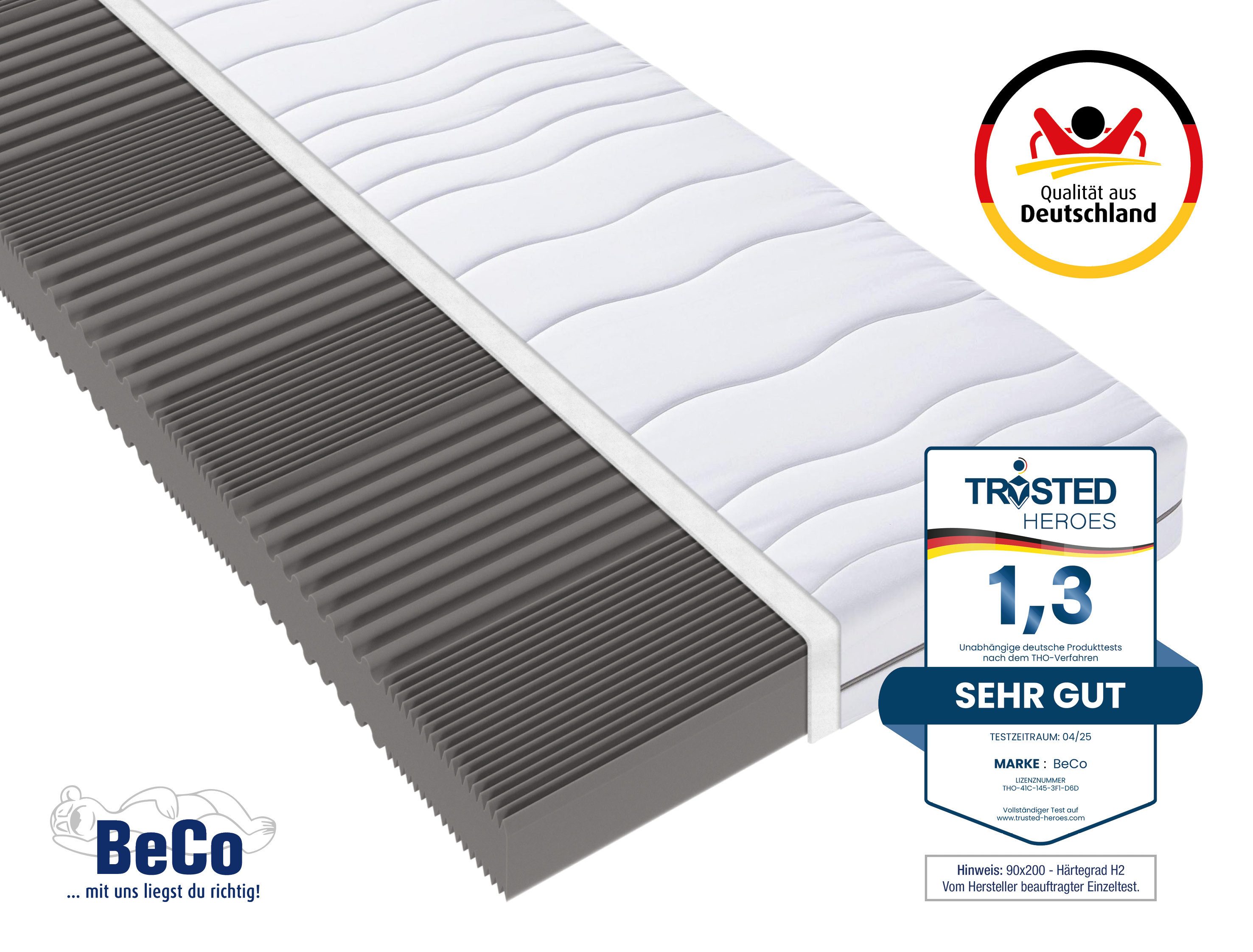 Komfortschaummatratze Matratze Dream Flex, 7-Zonen-Komfortschaummatratze, diverse Größen, Beco, 18 cm hoch, Note 1,3 SEHR GUT*, feiner, hygienischer Mikrofaser-Bezug
