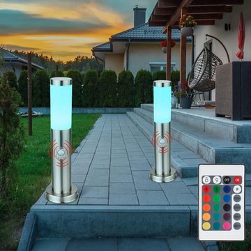 etc-shop LED Außen-Stehlampe, Leuchtmittel inklusive, Warmweiß, Farbwechsel, Stehlampe dimmbar mit Fernbedienung Gartenleuchte LED