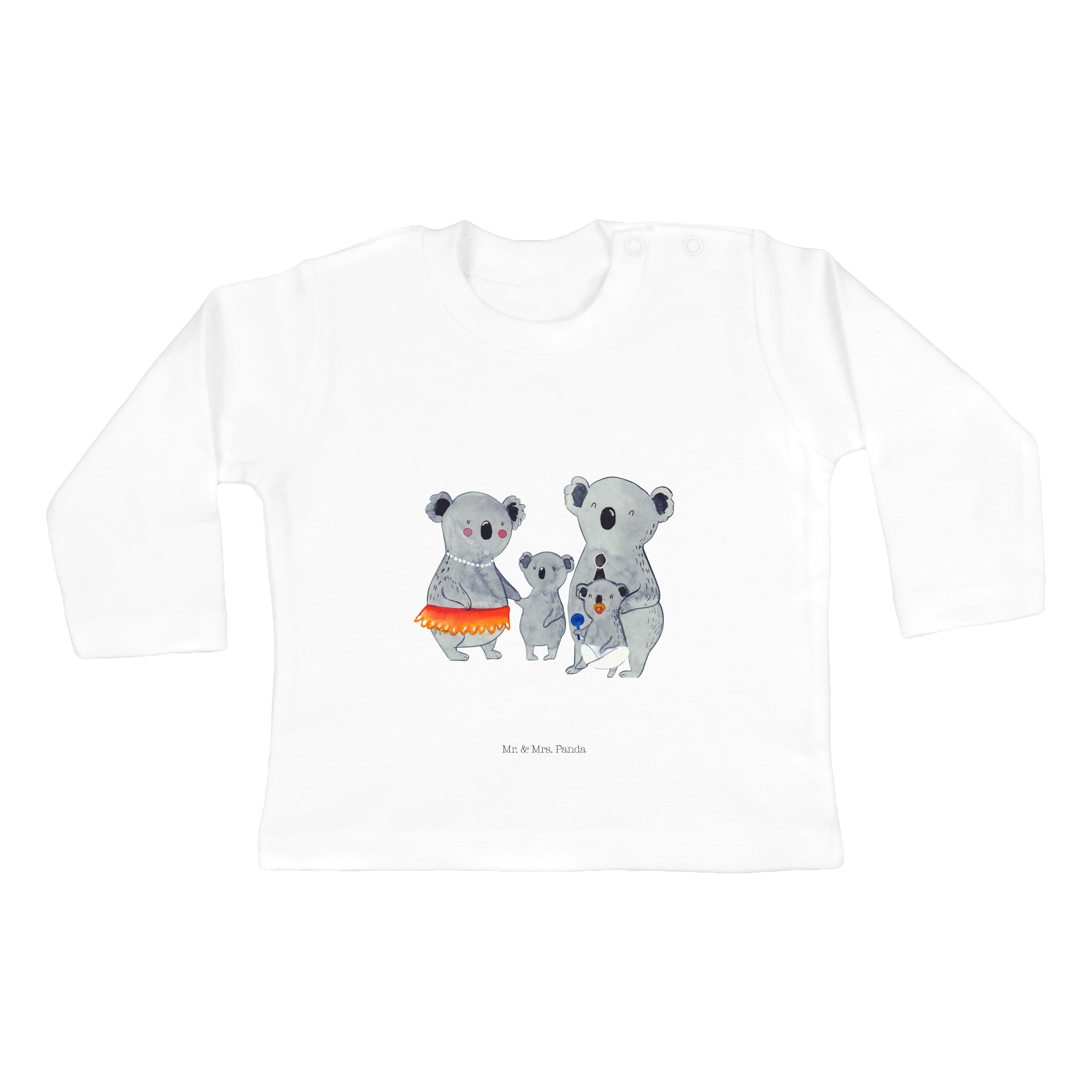 Mr. & Geschenk, Kleidung, Schwester, Bio, Familie - - Panda (1-tlg) Weiß Longsleeve Mrs. Strampler Koala