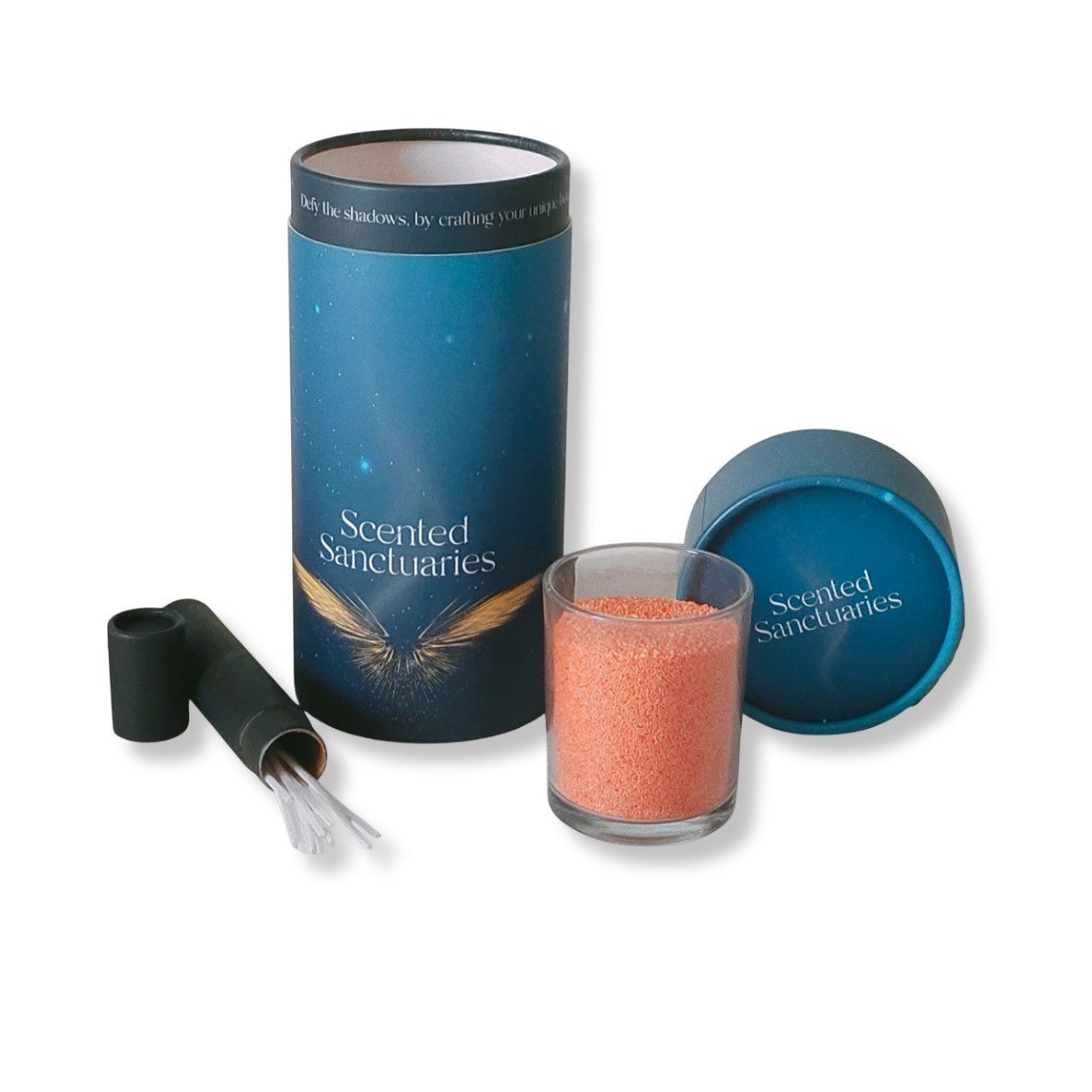 Duftkerze Duftkerzen-Set Kerzenwachs Granulat Kerzensand mit 10 Dochten, in Geschenktube