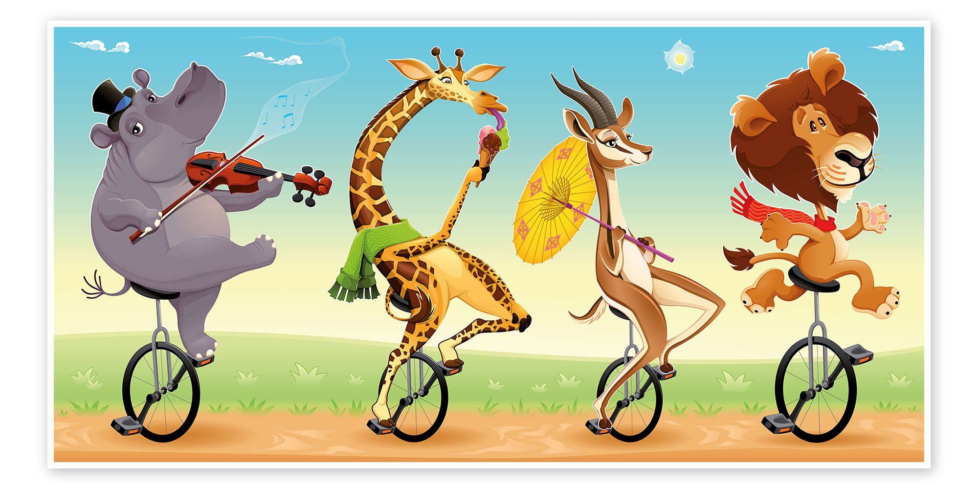 Posterlounge Wandbild Tiere machen Musik, Kidz Collection, erhältlich als Poster, Leinwandbild, Wandsticker oder Acrylglasbild