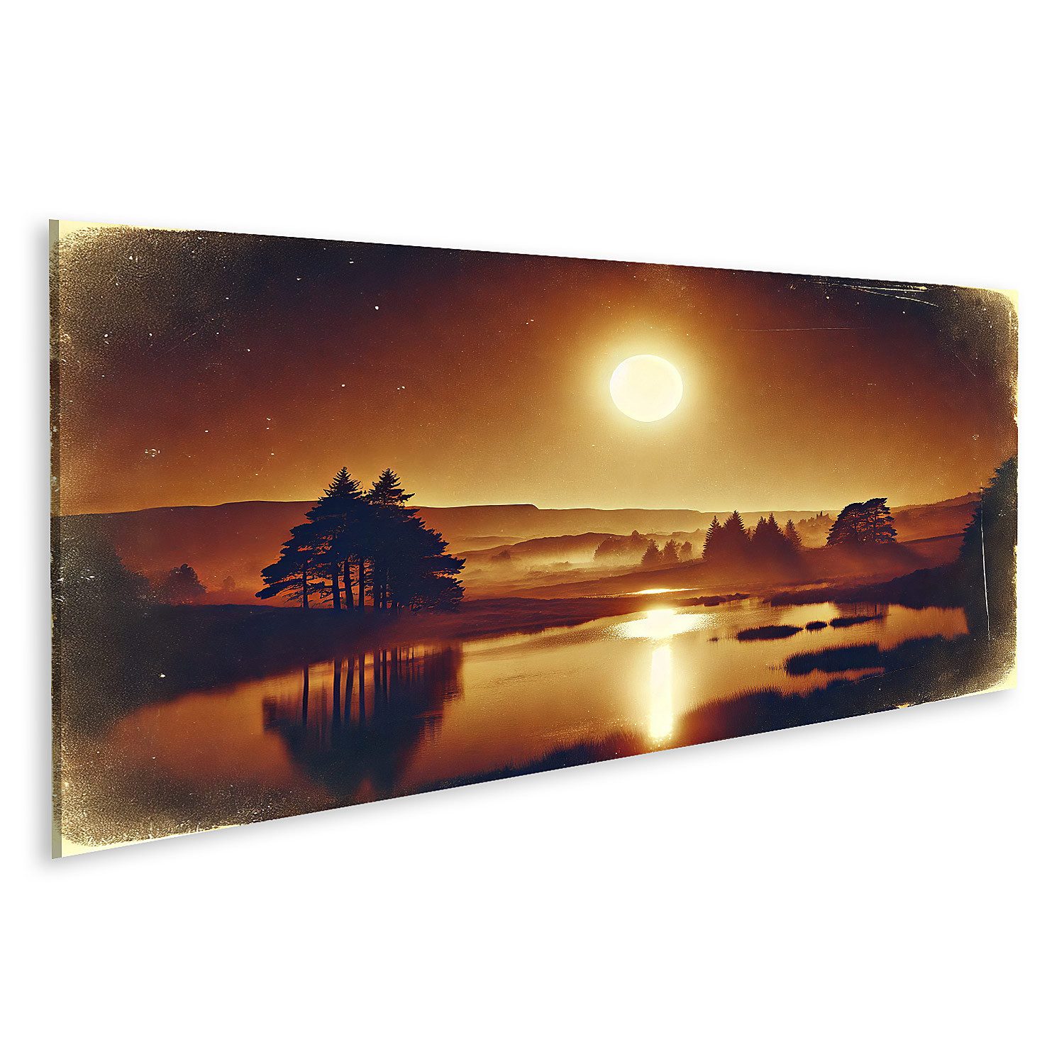 islandburner Leinwandbild Sepia-Sonnenuntergang: Erleben Sie nostalgische Wärme im eigenen Zuha