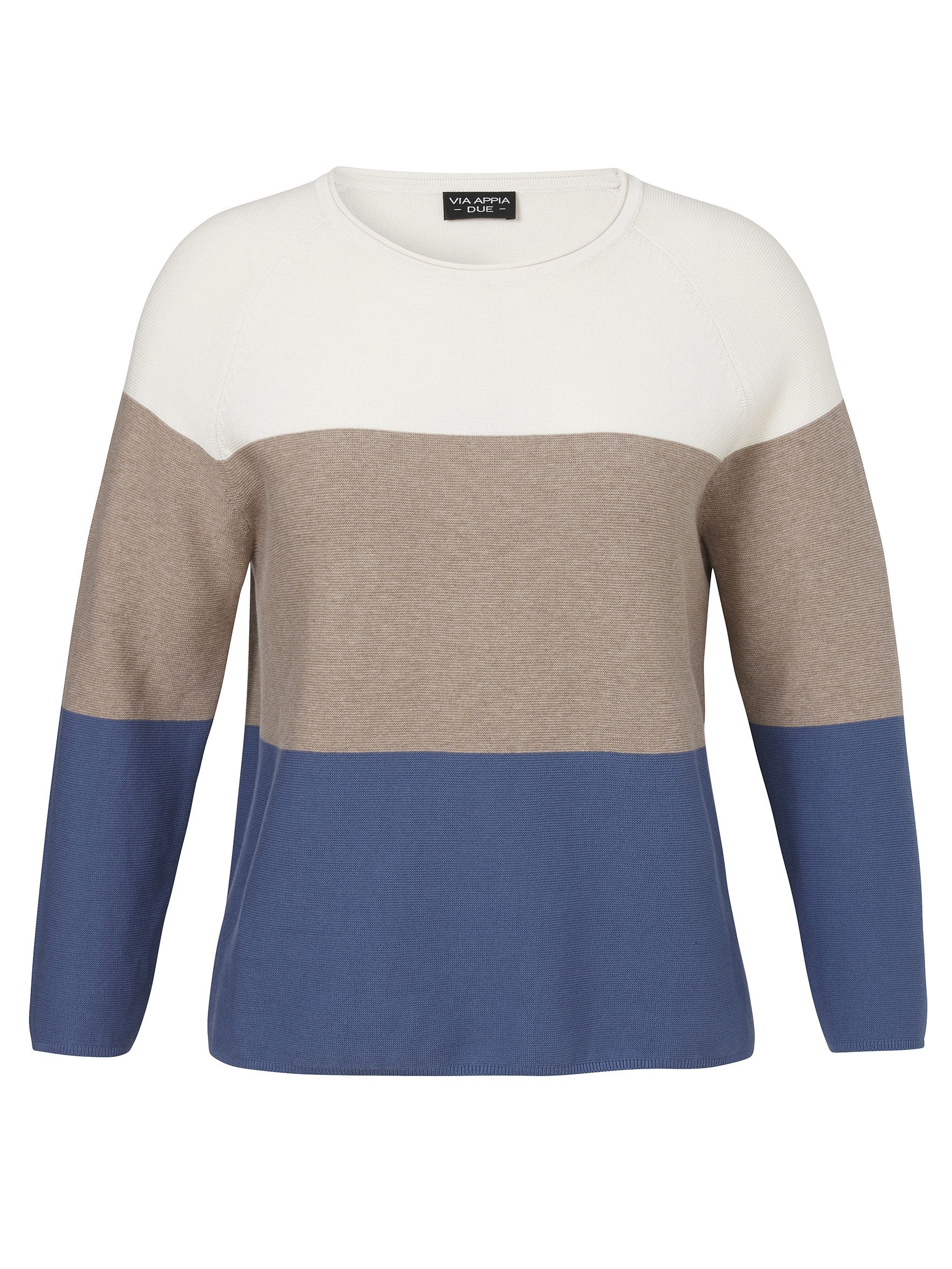 VIA APPIA Longpullover Pullover Rundhals 1/1 Arm Ringel