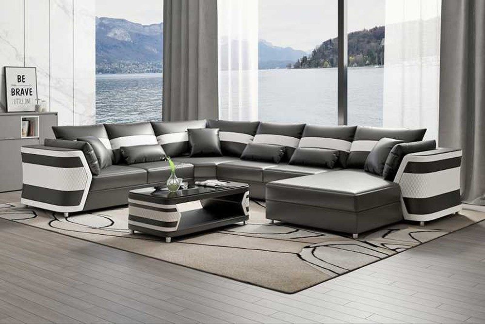 JVmoebel Wohnlandschaft XXL U-Form Ecksofa 4-teilig - Großes Wohnlandschaft Sofa, 4 Teile, Made in Europa
