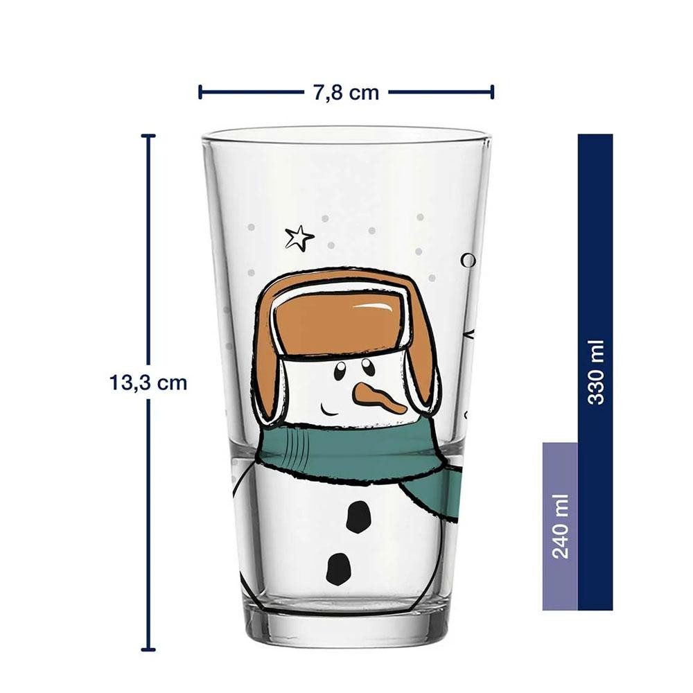LEONARDO Geschirr Leonardo Trinkglas Becher Schneemann (330ml) günstig online kaufen