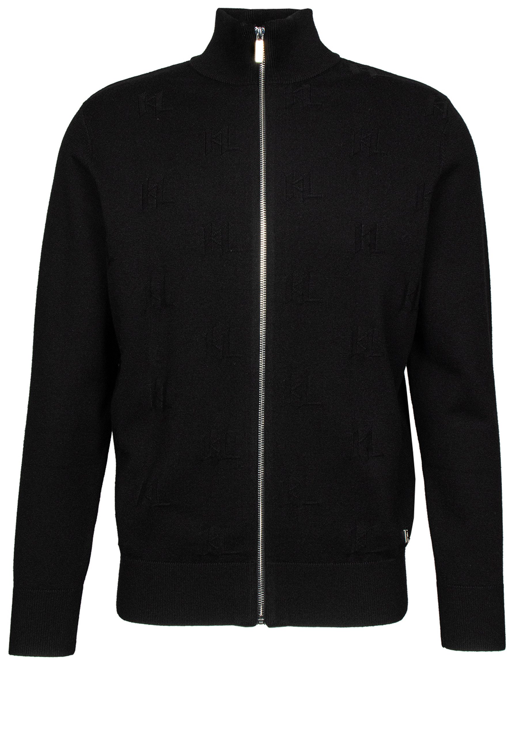LAGERFELD Strickjacke mit Monogramm-Stickerei (1-tlg)
