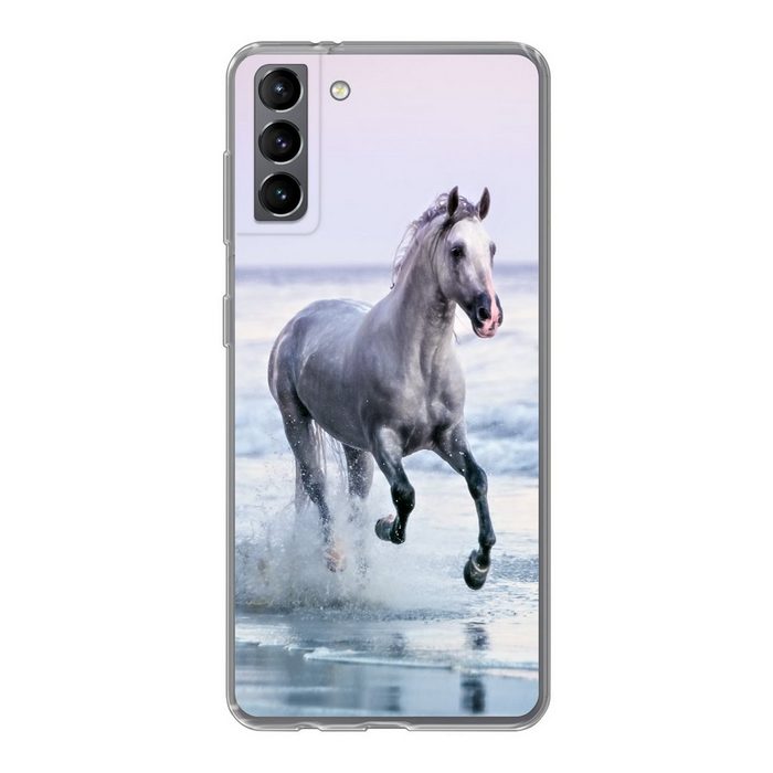 MuchoWow Handyhülle Pferd - Meer - Pastell Phone Case Handyhülle Samsung Galaxy S21 Plus Silikon Schutzhülle