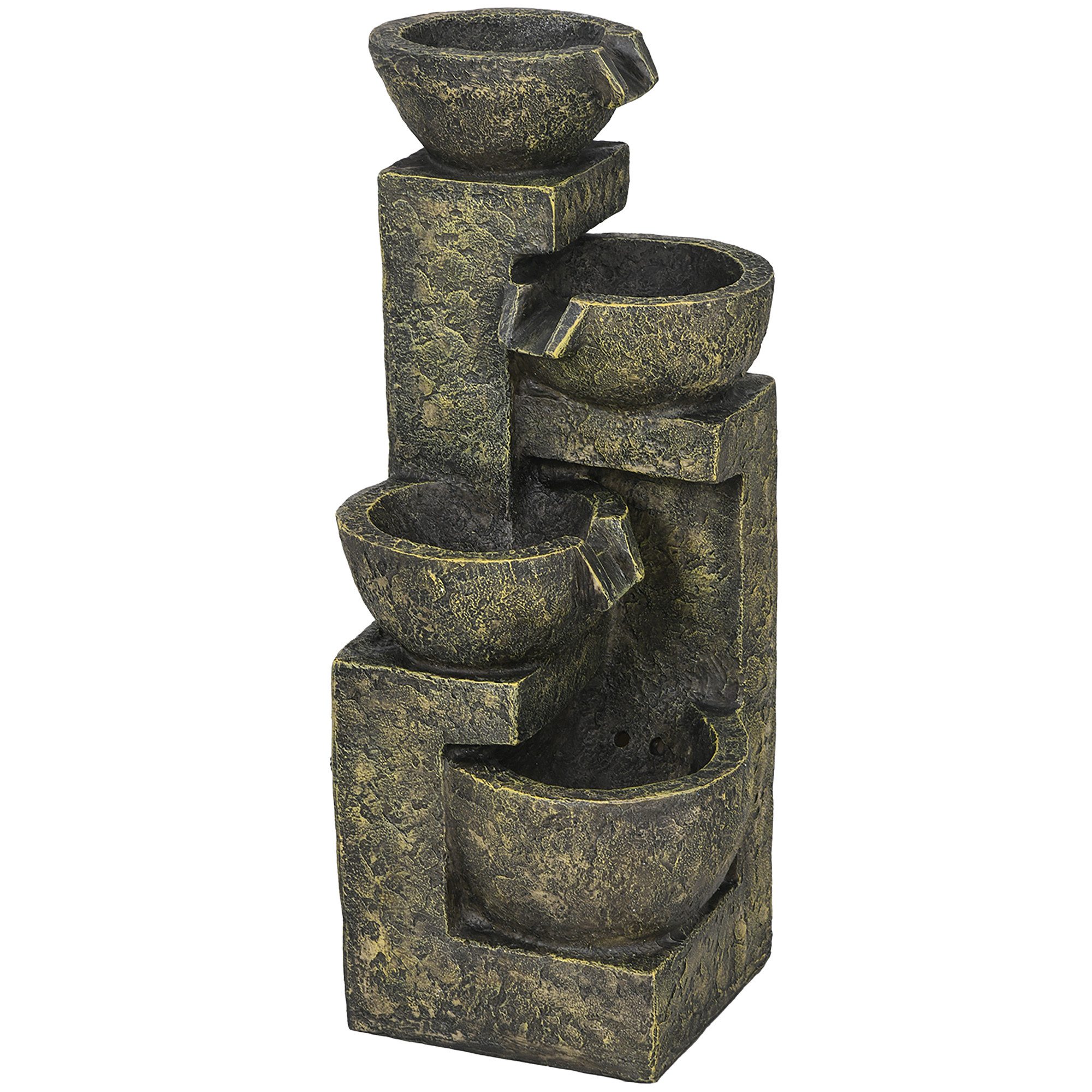 Outsunny Gartenbrunnen mit Einstellbarer Strömung, 25 cm Breite