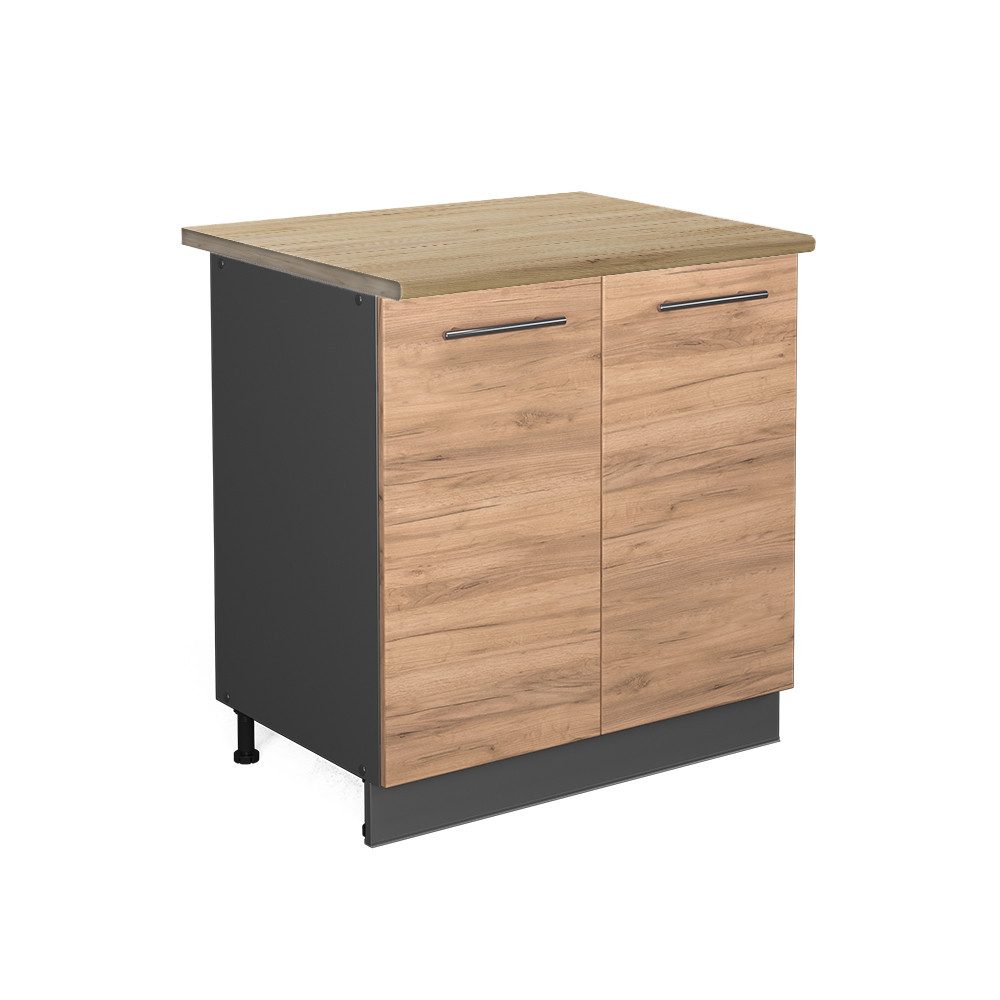 Vicco Spülenunterschrank Fame-Line, Goldkraft Eiche/Anthrazit, 80 günstig online kaufen
