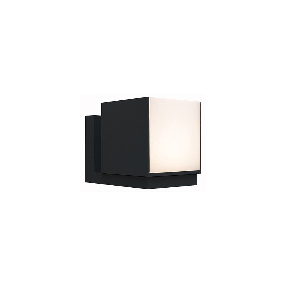 LUTEC LED Außen-Wandleuchte, LED-Leuchtmittel fest verbaut, Warmweiß, LED Außenwandlampe Aluminium Schwarz matt opal Leuchtkopf Verstellbar