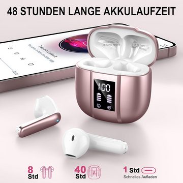 Renimer Kabellos Bluethooth 5.3 IP7 Wasserdicht In-Ear-Kopfhörer (Natürliches Licht für eine gesunde und gemütliche Atmosphäre zu Hause., mit Mikrofon, 48H Immersiver Deep Bass Earbud, Digitale LED-Anzeige)