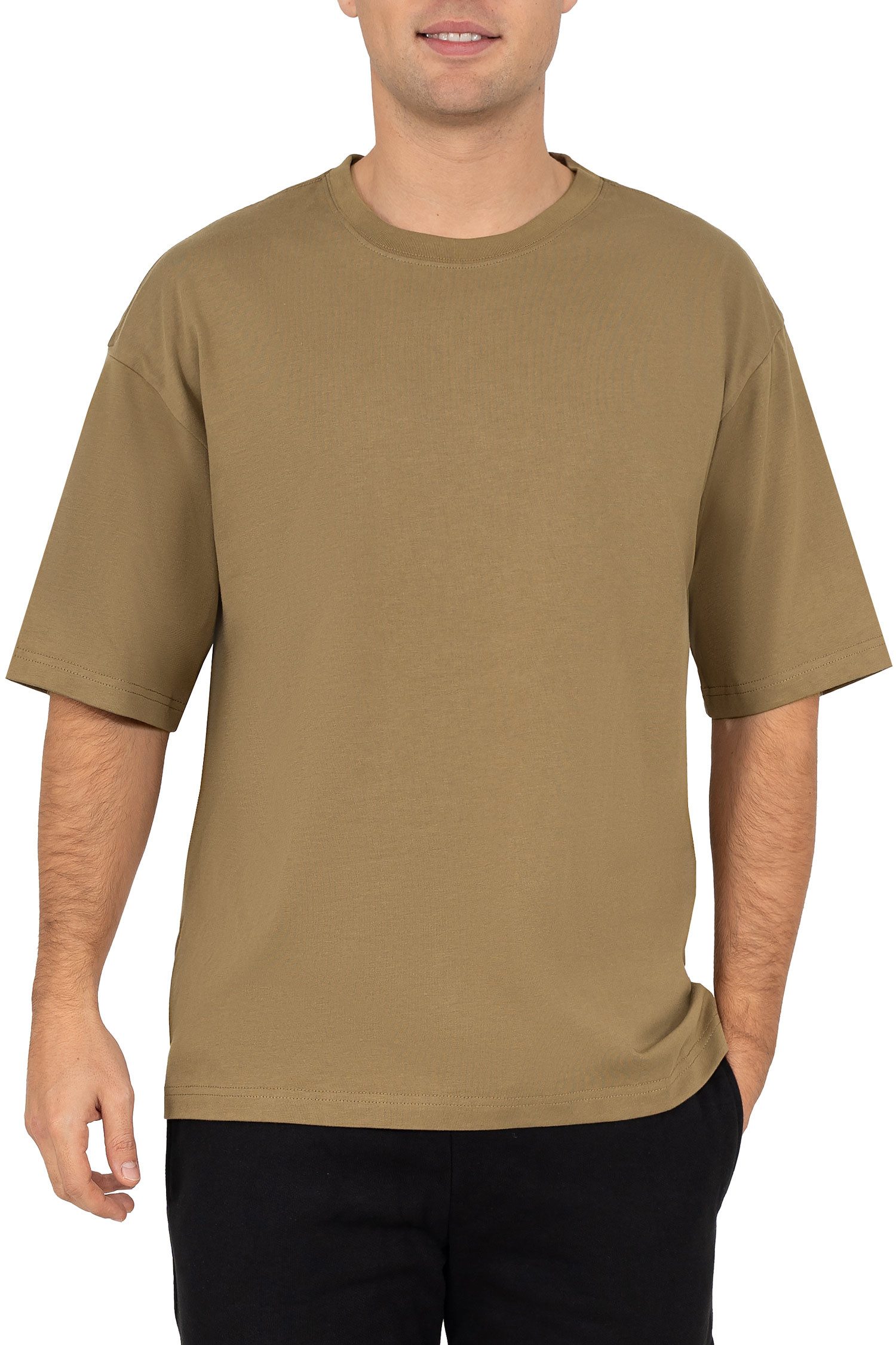 Reichstadt T-Shirt Kurzarm Rundhals Shoulder Drop Herren T-Shirt 25RS071 in günstig online kaufen