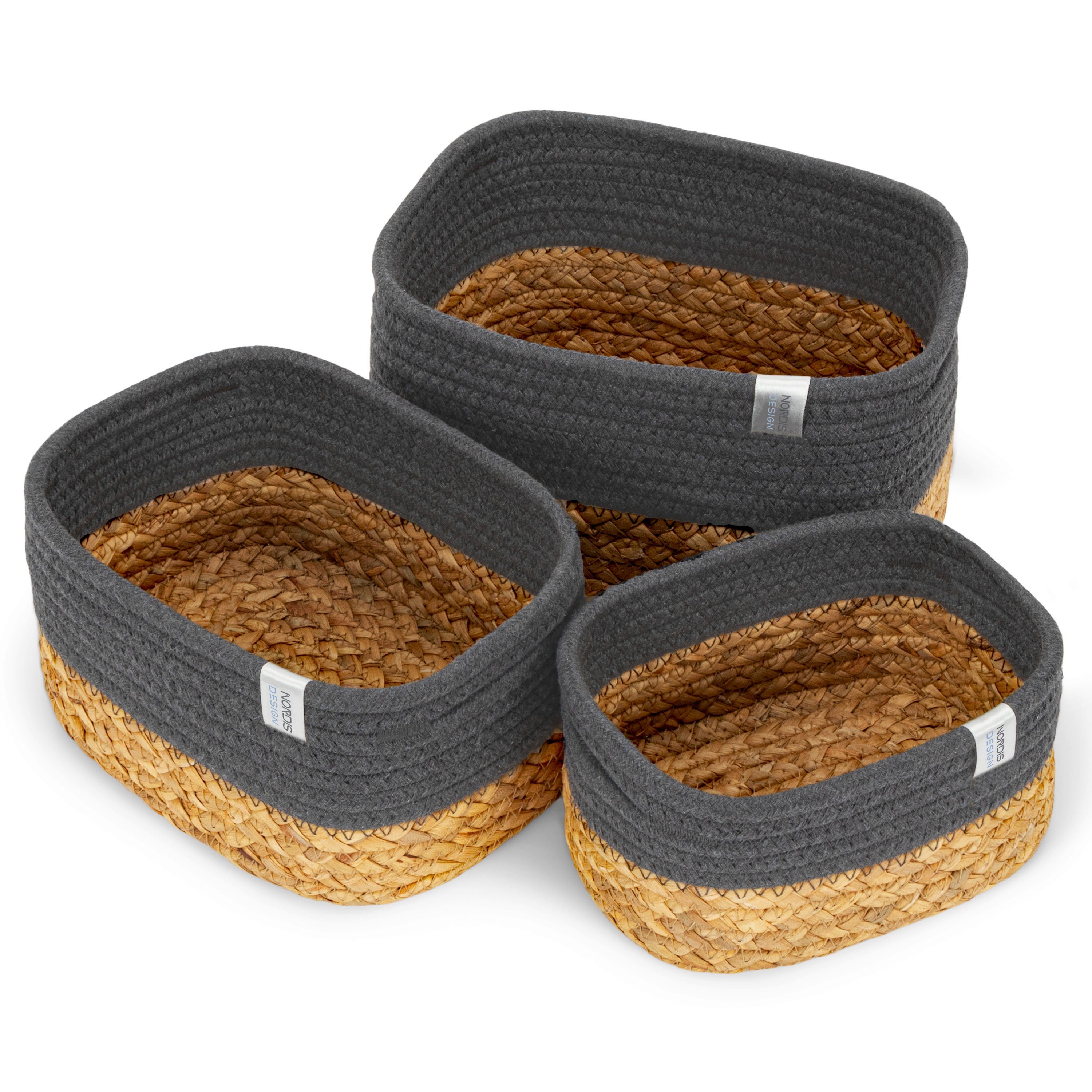 NORDIS DESIGN Aufbewahrungskorb Set "Alea" aus natürlicher Baumwolle und Wa günstig online kaufen