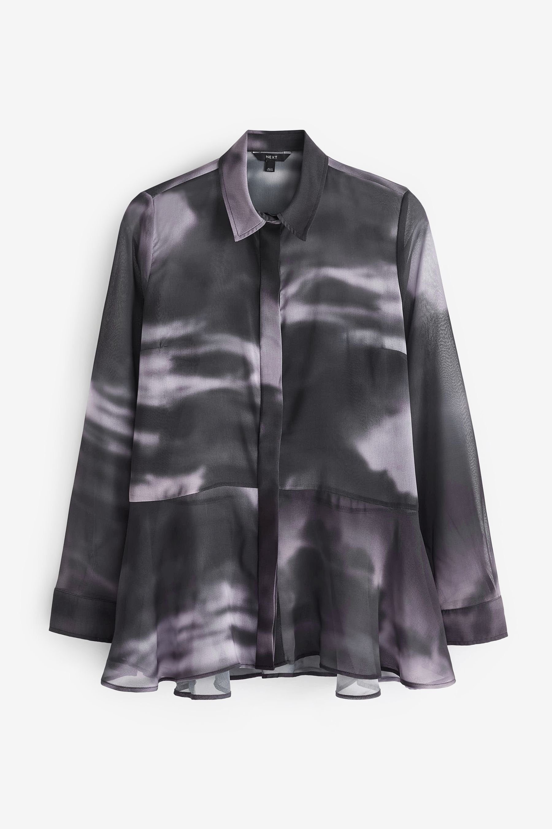 Langarmbluse Langärmelige Bluse mit Flattersaum