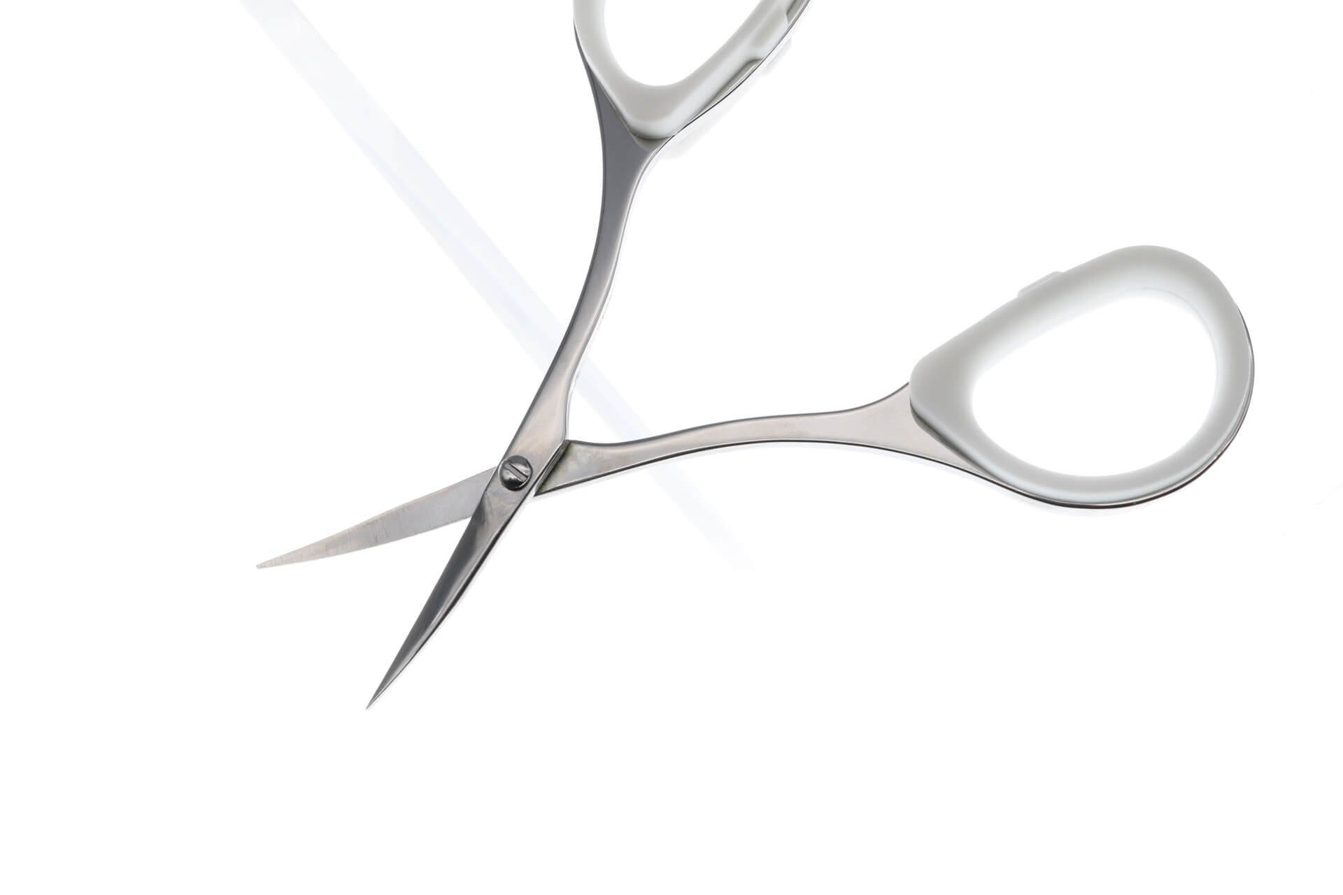 Seki EDGE Augenbrauenschere SS-903, Made in Japan, 90mm, Gebogene Kosmetikschere für Gesichtshaare, Soft-Touch-Ringe