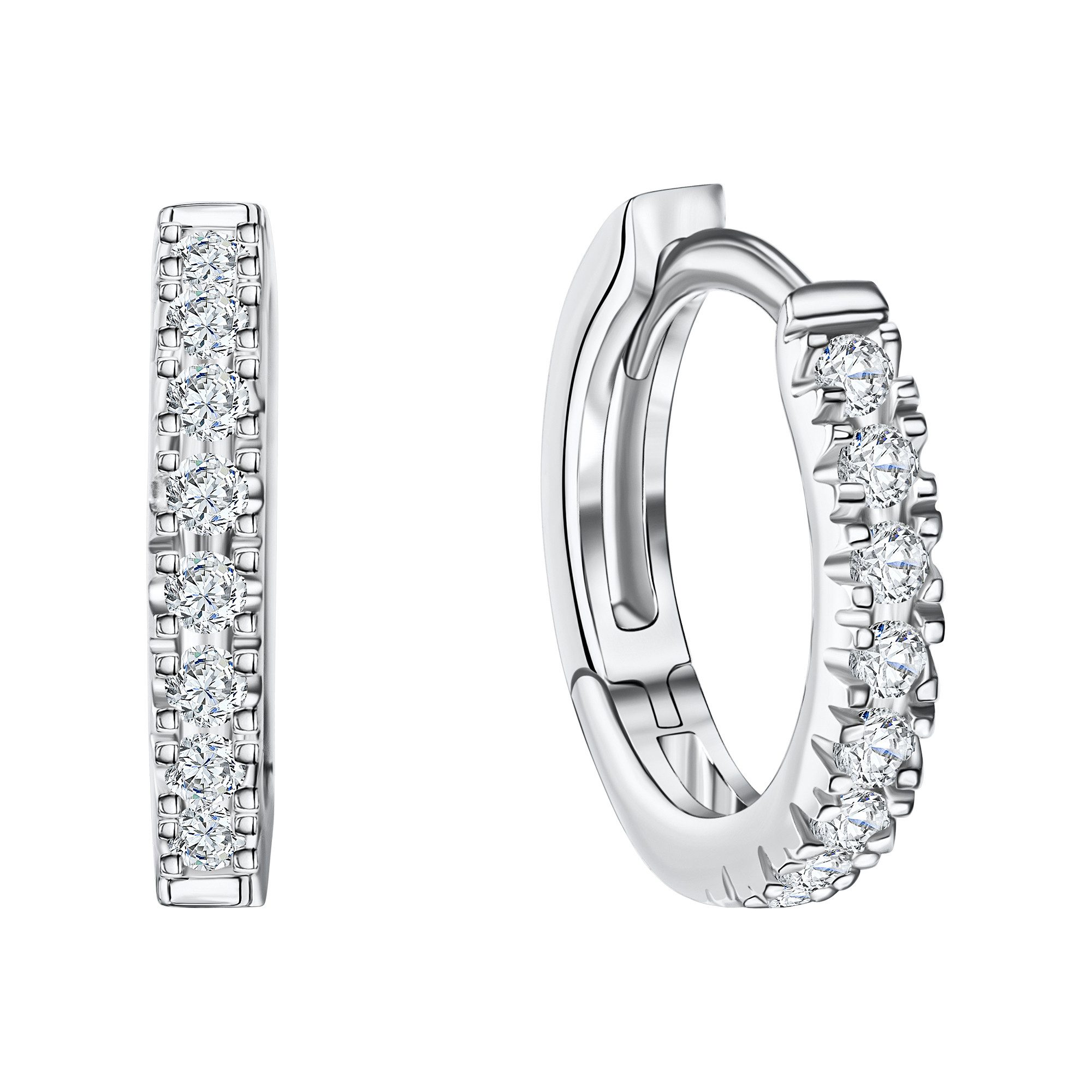 Vivance Paar Creolen 375/- Weißgold Zirkonia günstig online kaufen