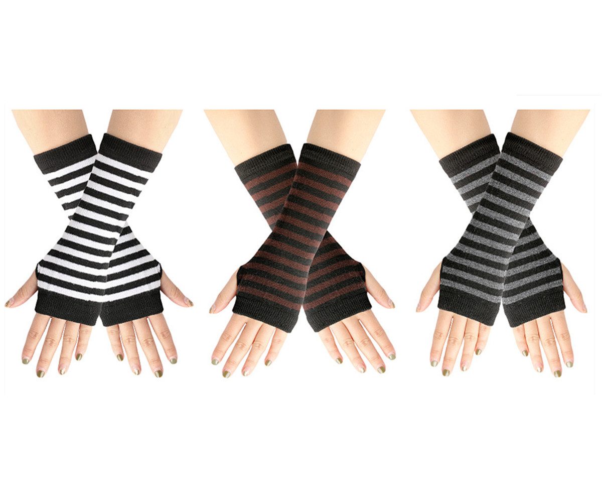 XDeer Strickhandschuhe 2/3 Paar Lange Fingerlose günstig online kaufen