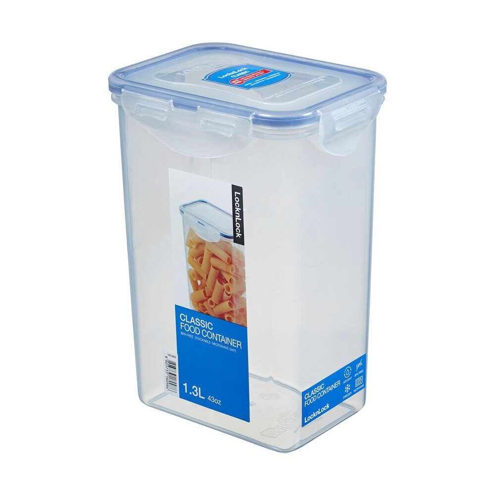 LOCK & LOCK Frischhaltedose Frischhaltedose 1,3 l Classic blau, Polypropylen und Silikon, (1-tlg), Frischhaltedose, Ø10,2cm, Polypropylen und Silikon