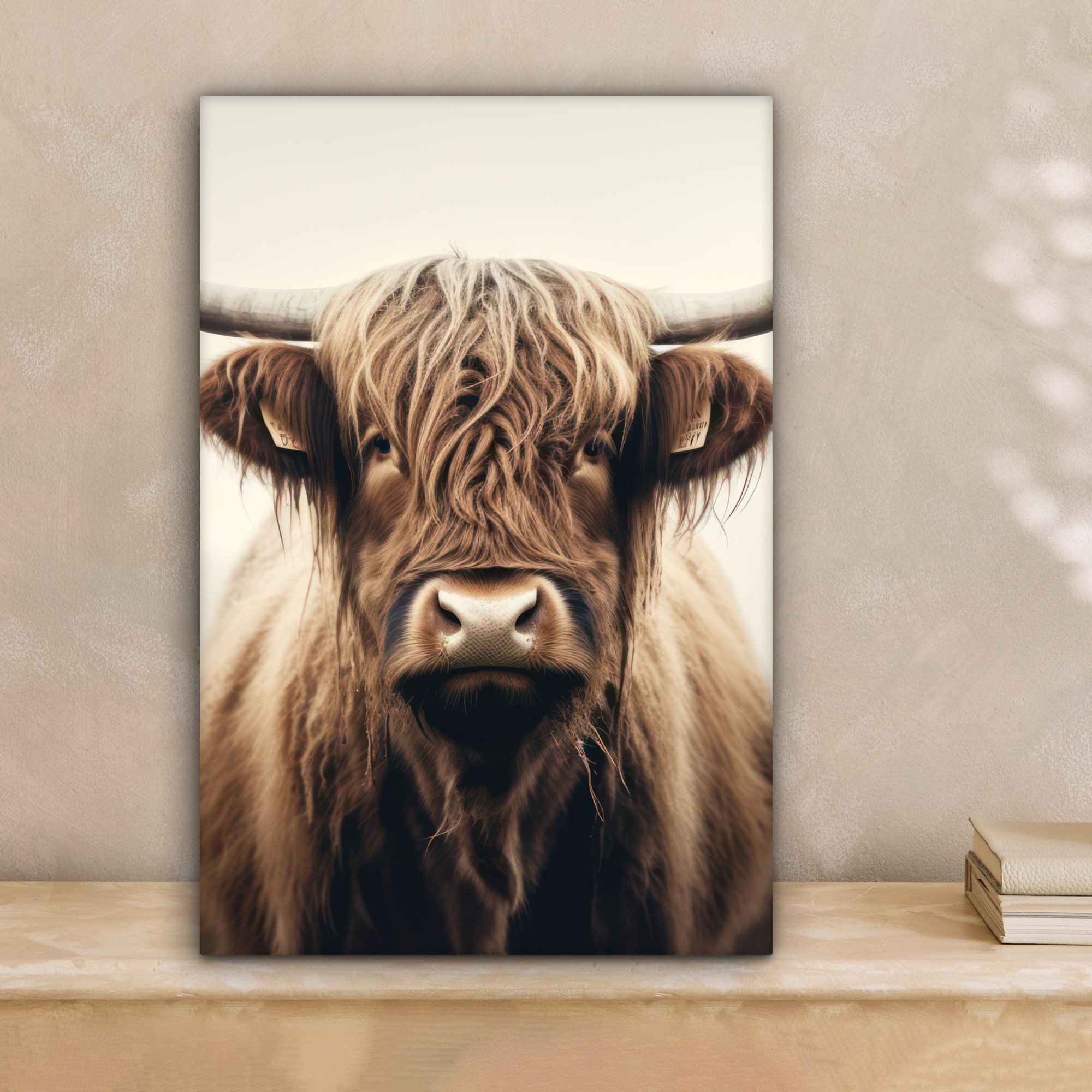 OneMillionCanvasses® Leinwandbild Schottische Highlander - Hörner - Landsch günstig online kaufen