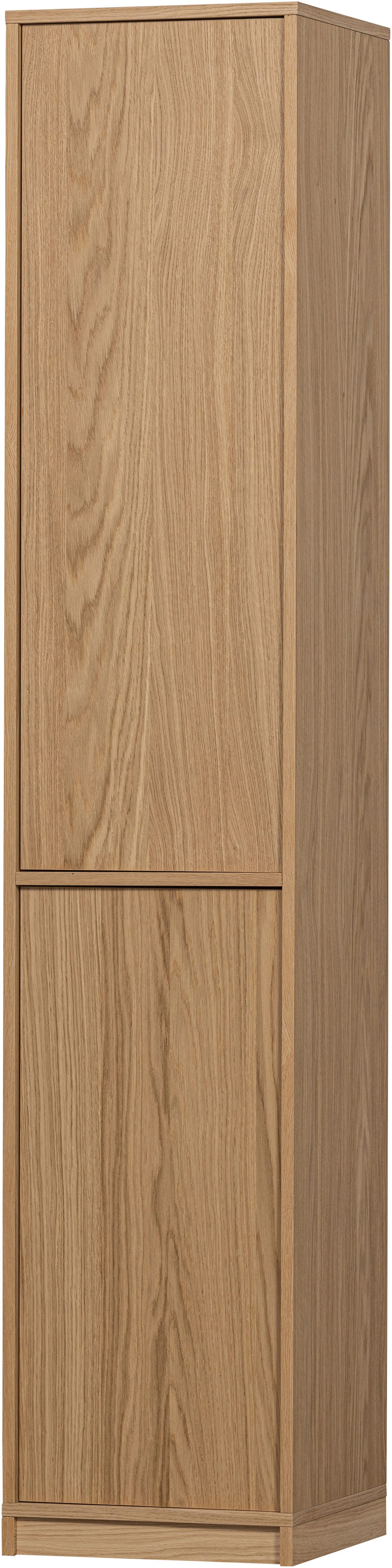 WOOOD Mehrzweckschrank Modulair Eichenholzfurnier mit Druckmechanismus 40x40x199 cm Tragkraft 15 kg pro Boden, sichtbare Maserung, einfach zu montieren