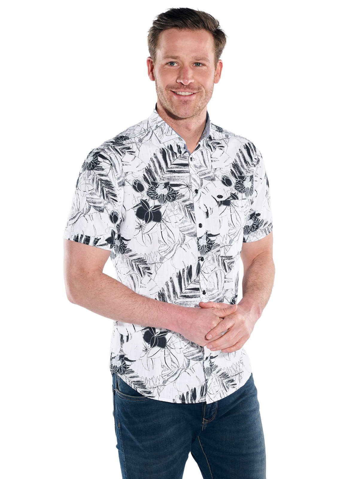 Engbers Kurzarmhemd Herren Hemd kurzarm, Saphirblau