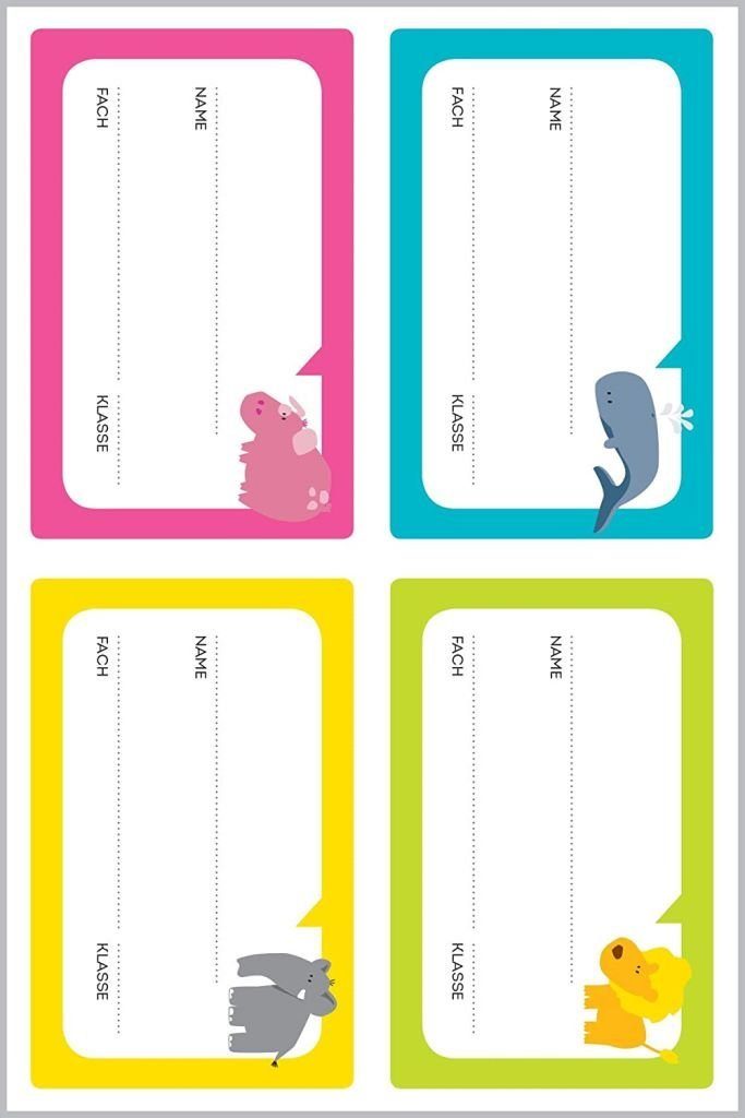 Avery Zweckform Etikettenpapier LIVING Kinder 16x Buch-Etiketten 47,5x73mm, Namens-Aufkleber Haushalts-Etiketten Sticker Heft Abgerundete Ecken