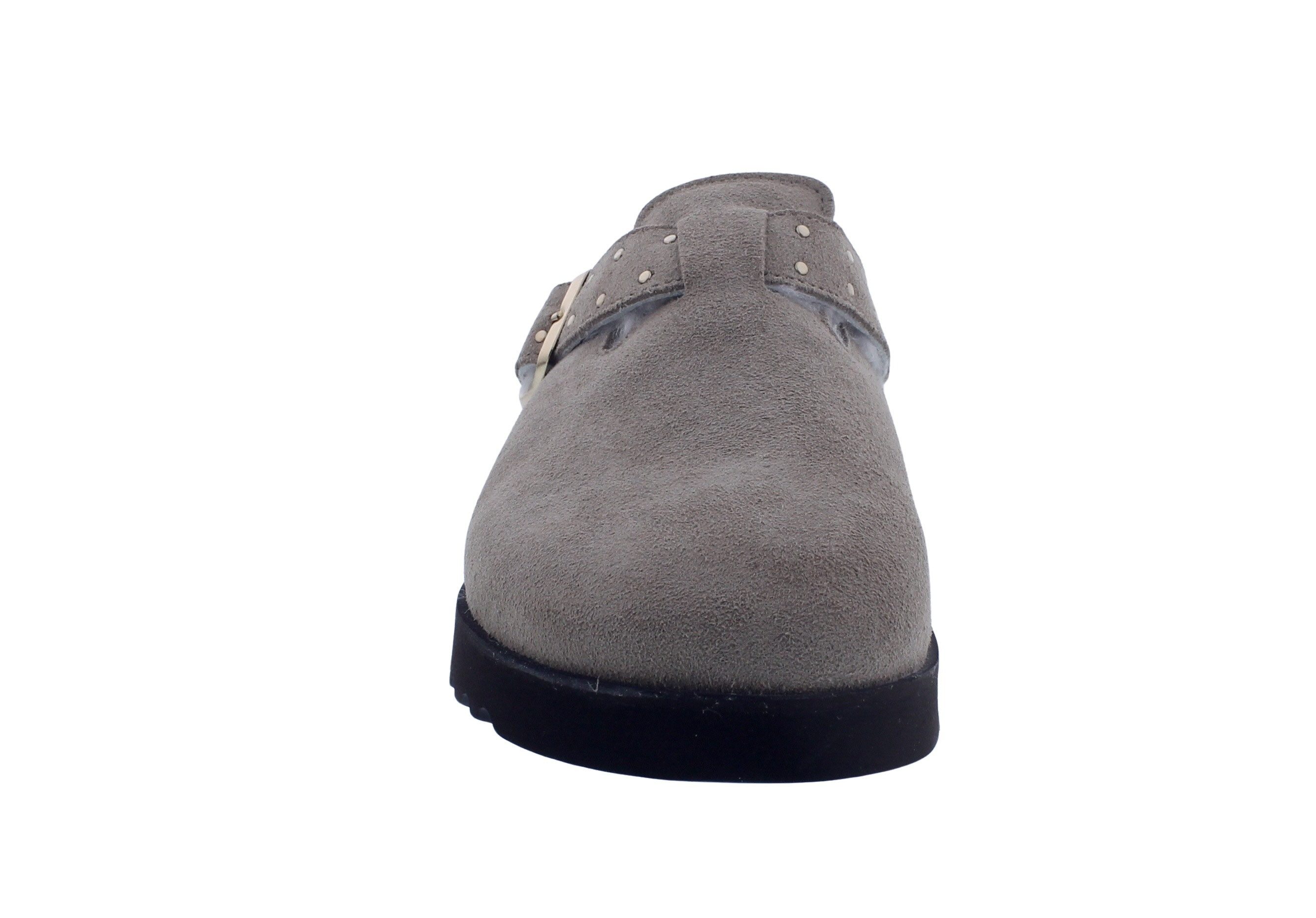 Scholl Scholl Benny Clog Dark Beige Suede + Fur - Veloursleder mit Fell Clog