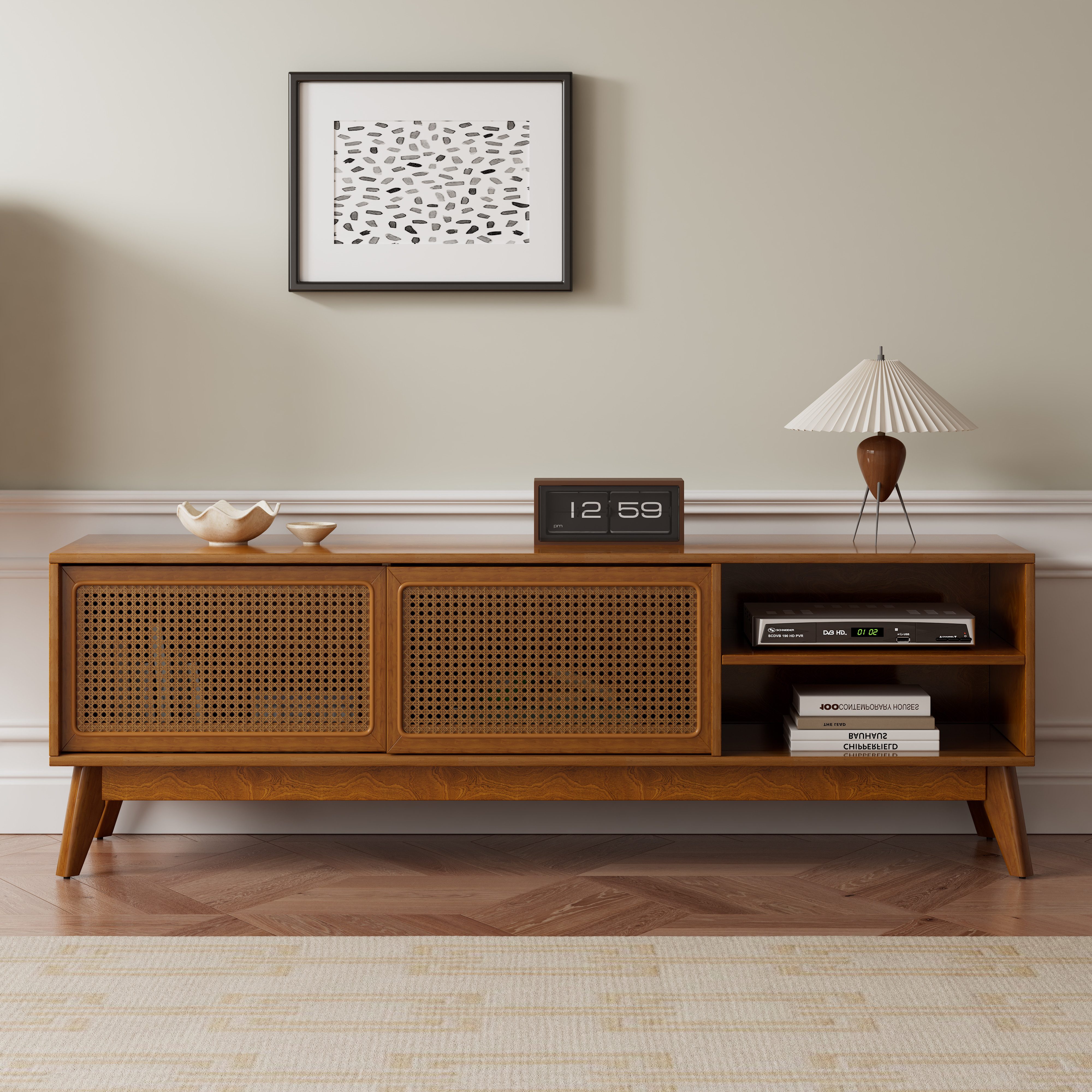 Fine Life Pro TV-Schrank Lowboard / TV‑Schrank / TV‑Lowboard für Wohnzimmer, für Fernseher bis 65 Zoll