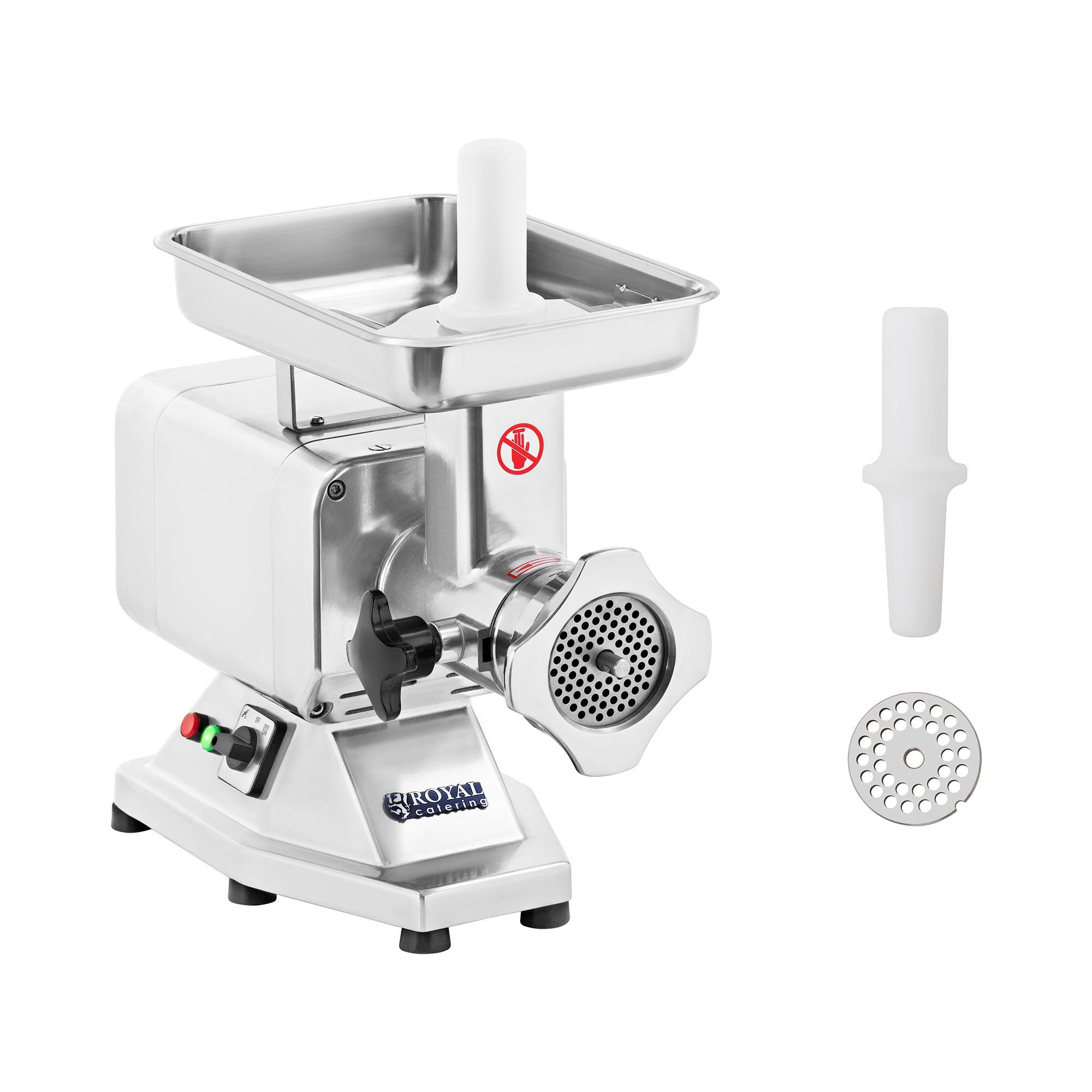 Royal Catering Fleischwolf 220 kg/h Edelstahl Ladenwolf 1100 W Metzgerei Elektrisch Gastro, 1100 W