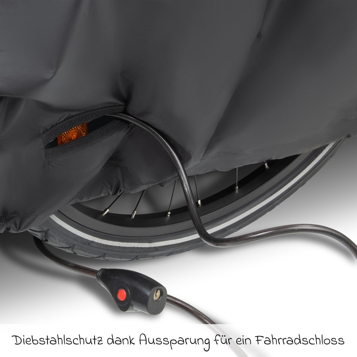 Zamboo Fahrradkinderanhänger Schwarz, Abdeckung für Fahrradanhänger Universal Faltgarage Plane – Bild 5 von 5
