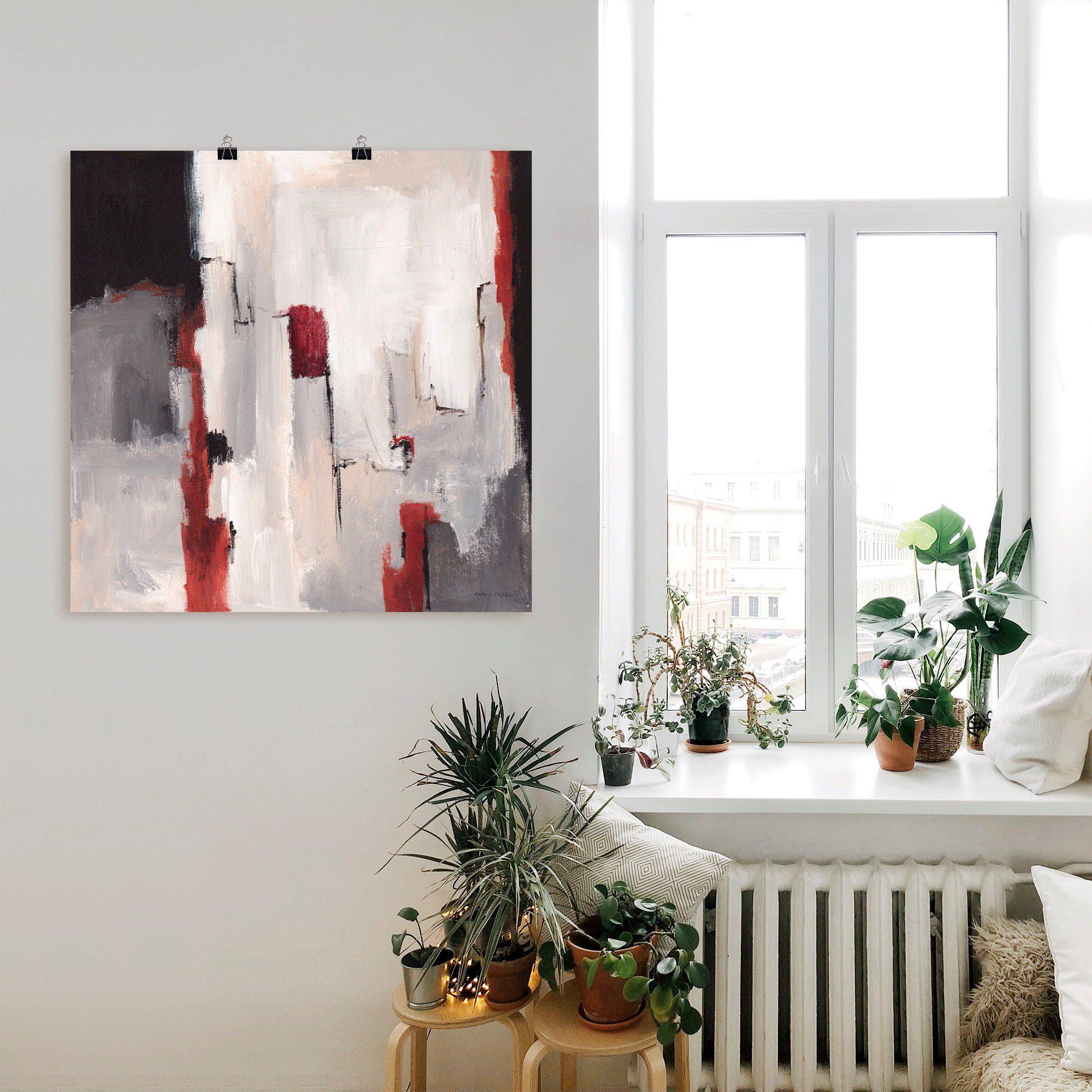 Artland Wandbild Rot an Grau II, günstig online kaufen