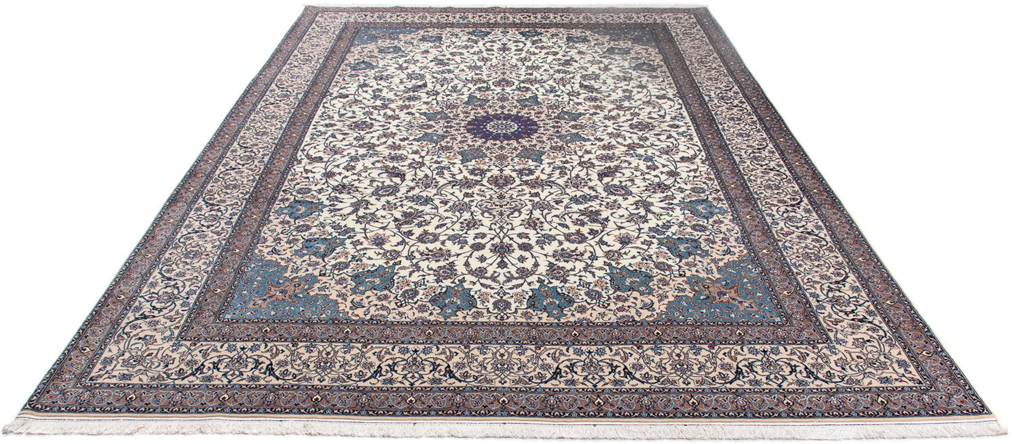 Orientteppich Perser - Nain - Premium - 368 x 254 cm - beige, morgenland, rechteckig, Höhe: 6 mm, Wohnzimmer, Handgeknüpft, Einzelstück mit Zertifikat