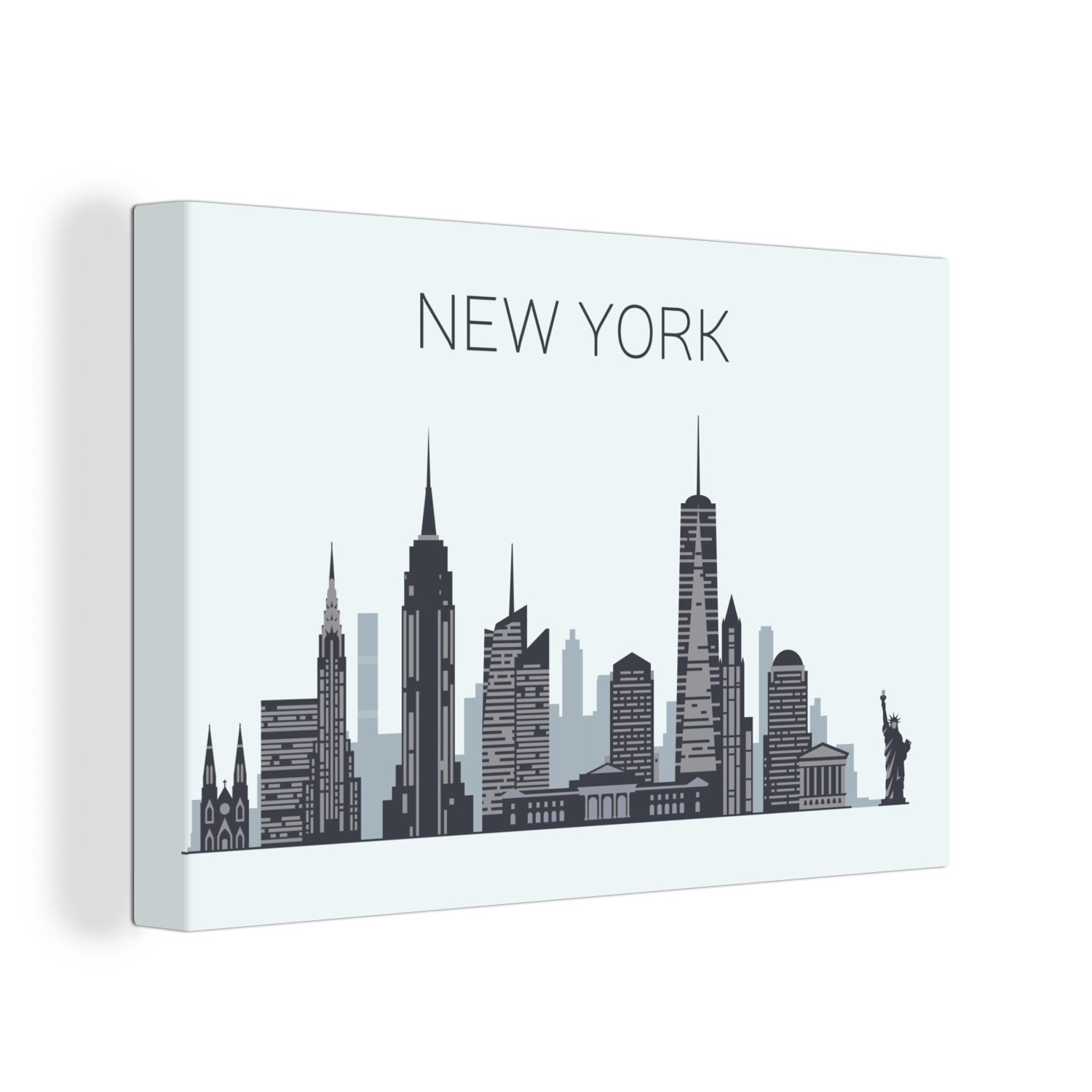 Aufhängefertig, Amerika St), Leinwandbild (1 - cm Wanddeko, OneMillionCanvasses® New - Skyline, York Wandbild 30x20 Leinwandbilder,