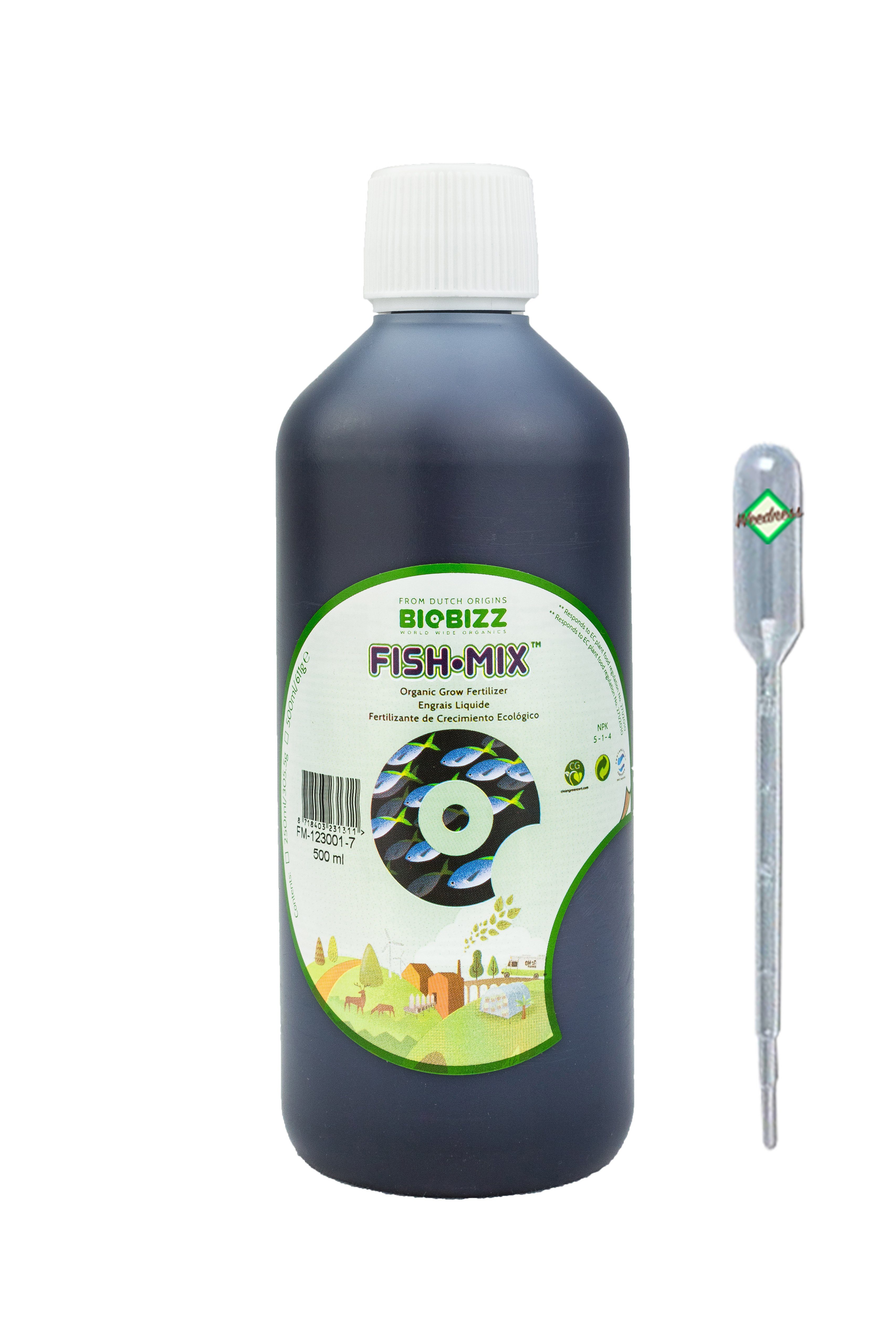 Weedness Pflanzendünger BioBizz Fish Mix Naturdünger Flüssig Orchideen Bio Organisch Tomaten, 250 ml