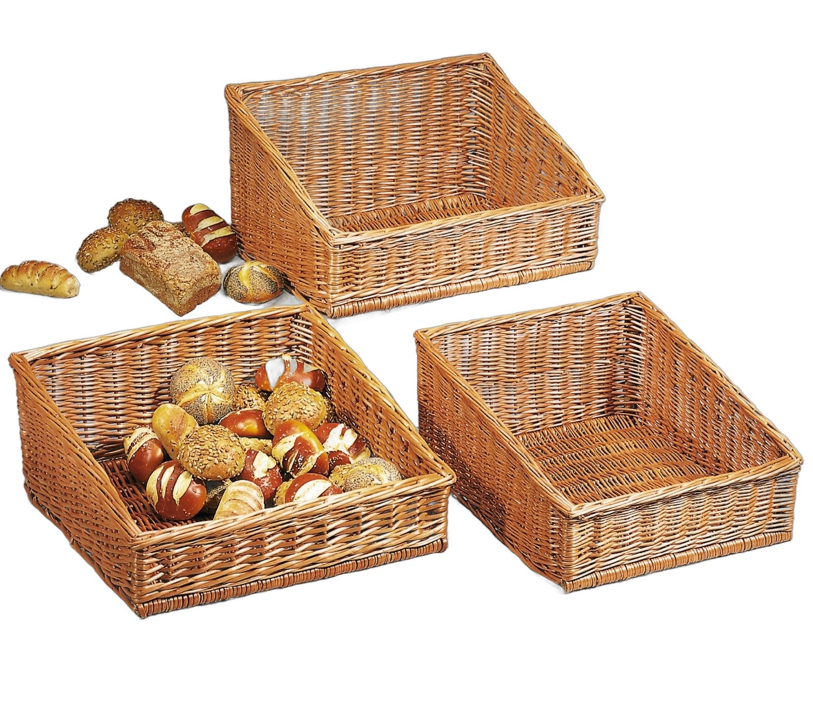 Dekoleidenschaft Regalkorb Auslagekorb aus Weide, Verkaufskorb, Aufbewahrungskorb, Brotkorb, (1 St), Buffetkorb, Obstkorb, Weidenkorb
