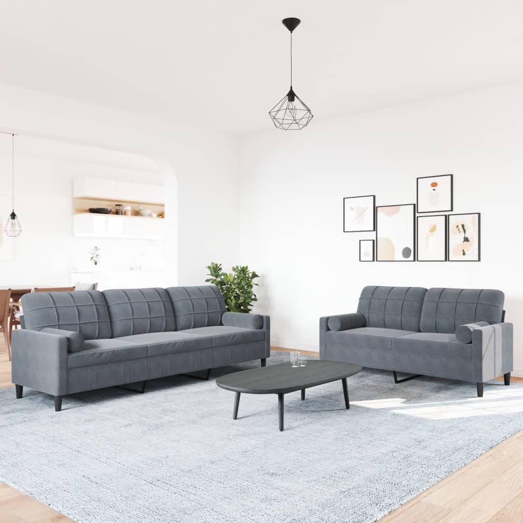 vidaXL Sofa 2-tlg. Sofagarnitur mit Kissen günstig online kaufen