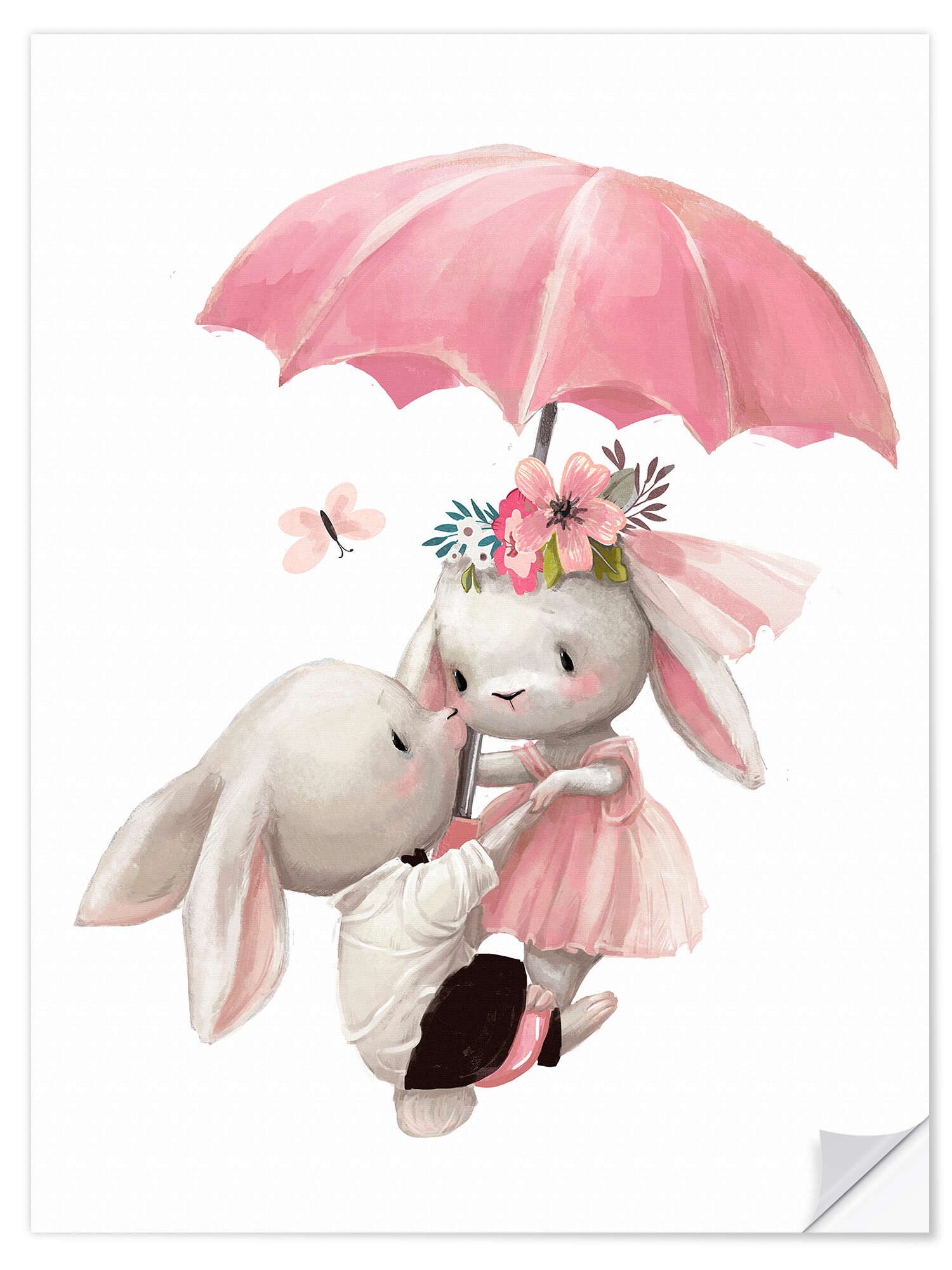 Posterlounge Wandfolie Eve Farb, Alle unter einem Schirm, Mädchenzimmer Kindermotive