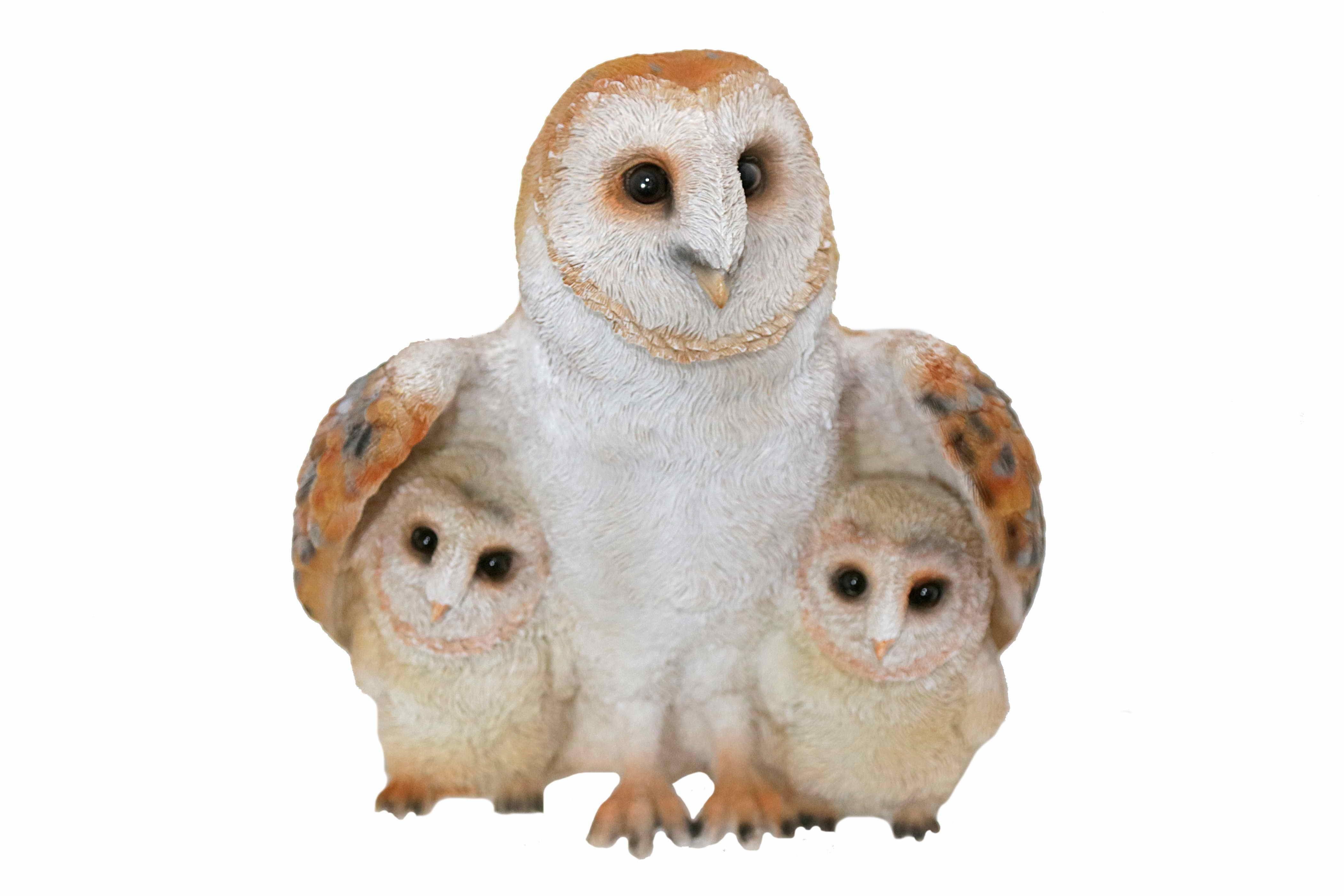 Tierfigur Eule mit 2 Jungen